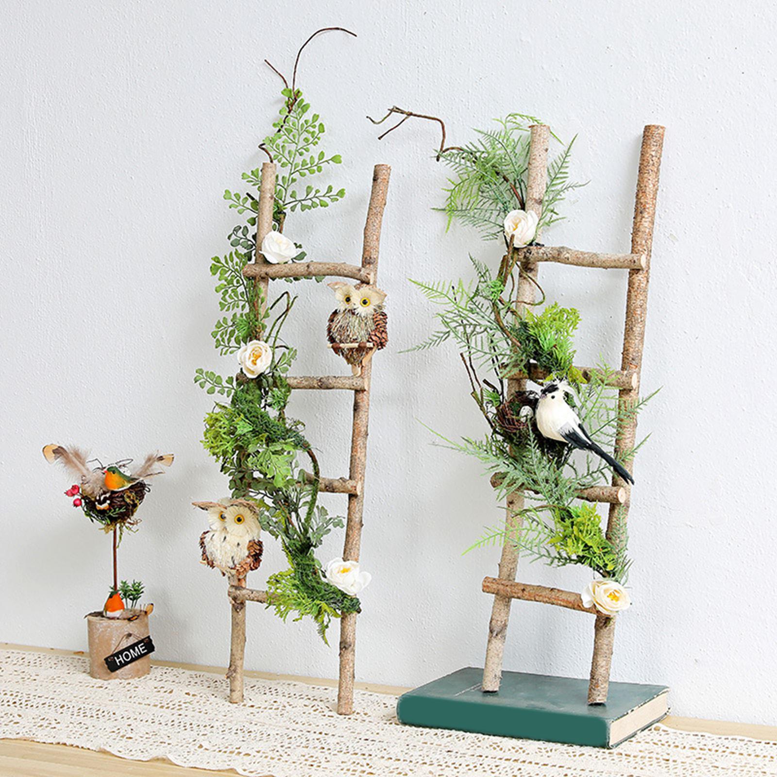 Miniature Wood Ladder Scene Layout Garden Ladder for Bar Farmhouse Courtyard Style A