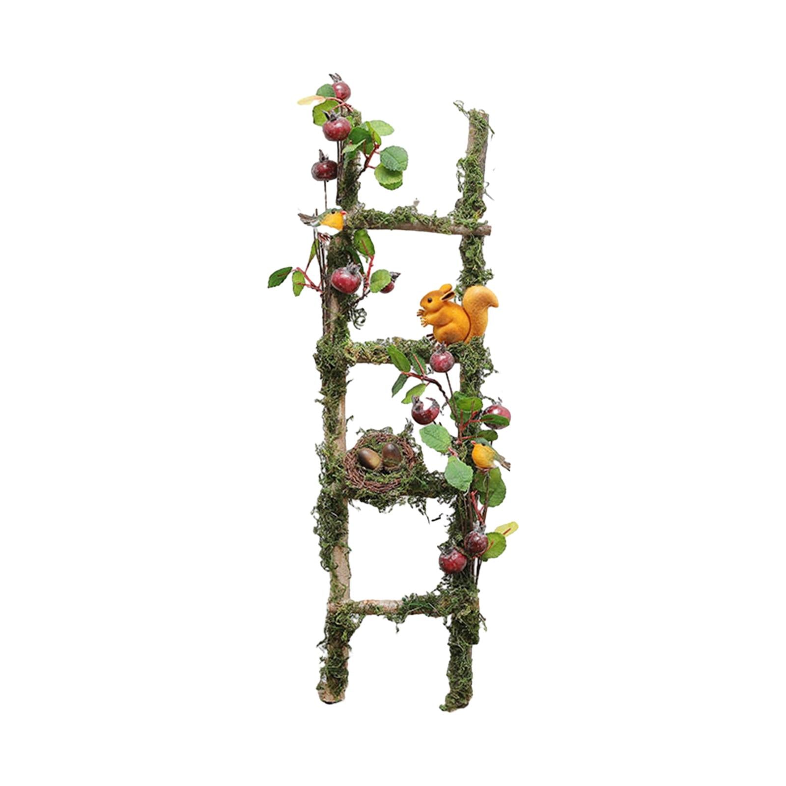 Miniature Wood Ladder Scene Layout Garden Ladder for Bar Farmhouse Courtyard Style B