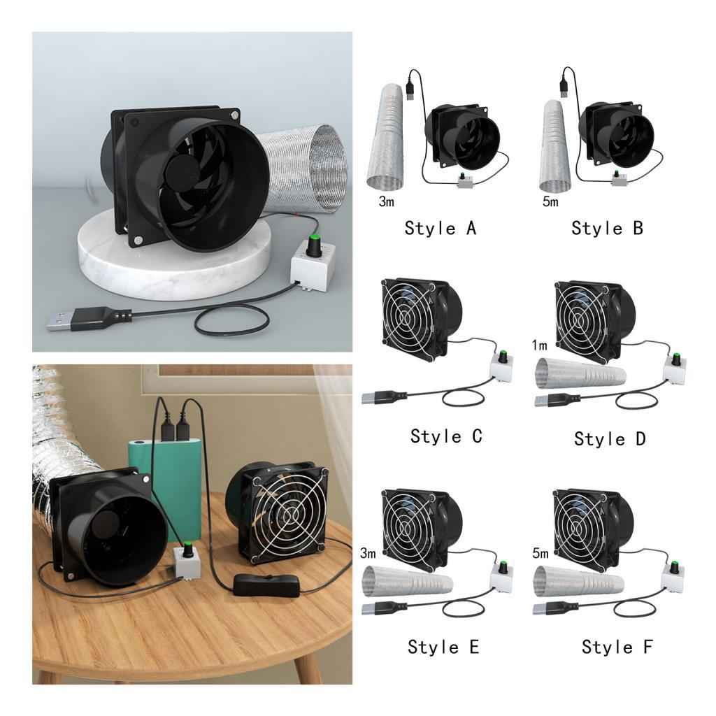 Exhaust Fan Yacht Energy Saving Portable Ventilator for Window Toilets Attic Dual Fan 3M Tube