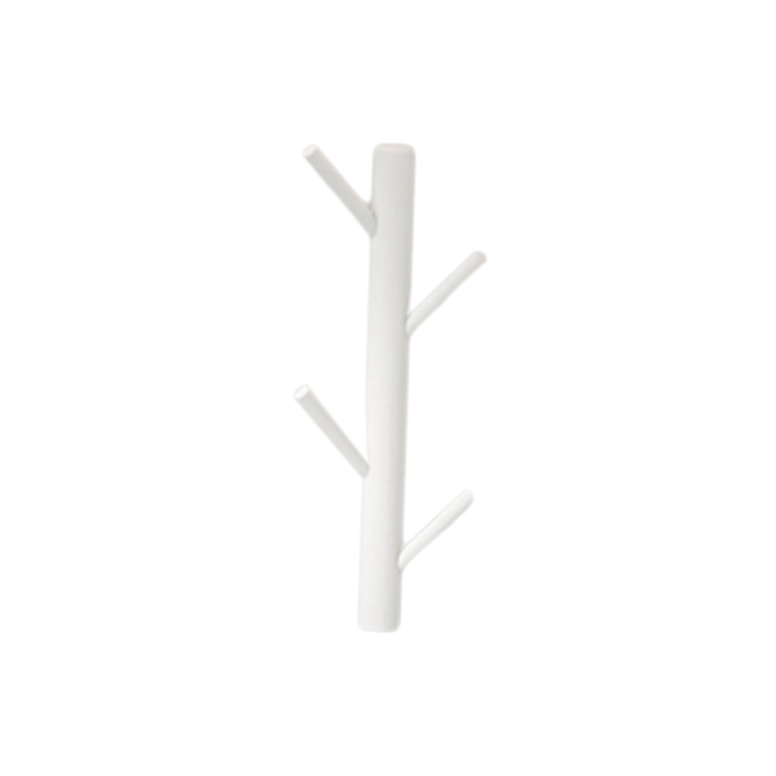Wall Mounted Clothing Rack Wall Clothing Hanger for Front Door Bathroom Entryway 4 Hook White