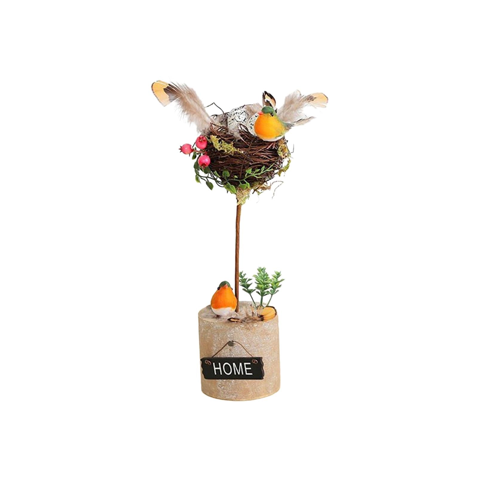 Simulated Bird Nest Mini Birds Nest Birds Landscape Decoration for Courtyard