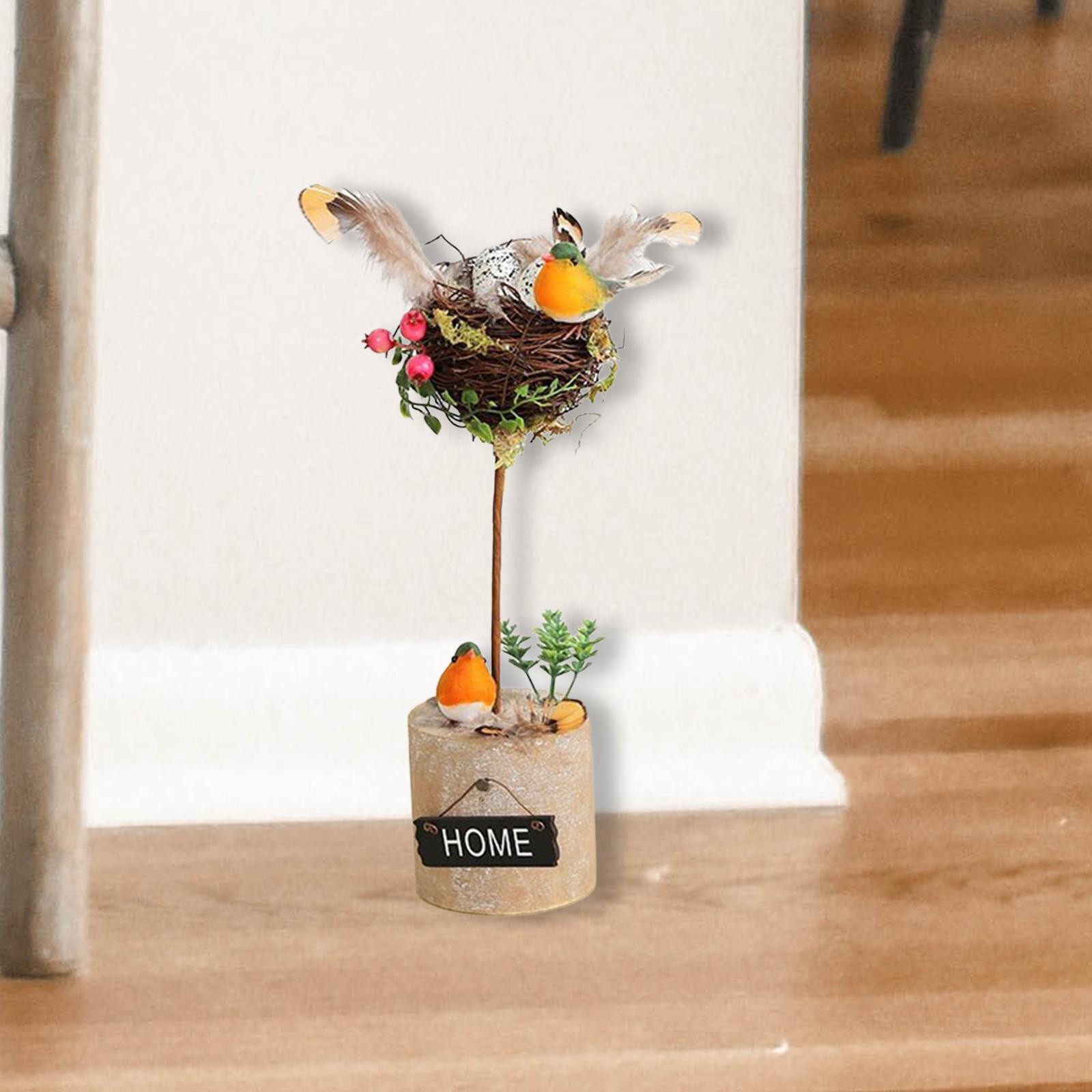 Simulated Bird Nest Mini Birds Nest Birds Landscape Decoration for Courtyard