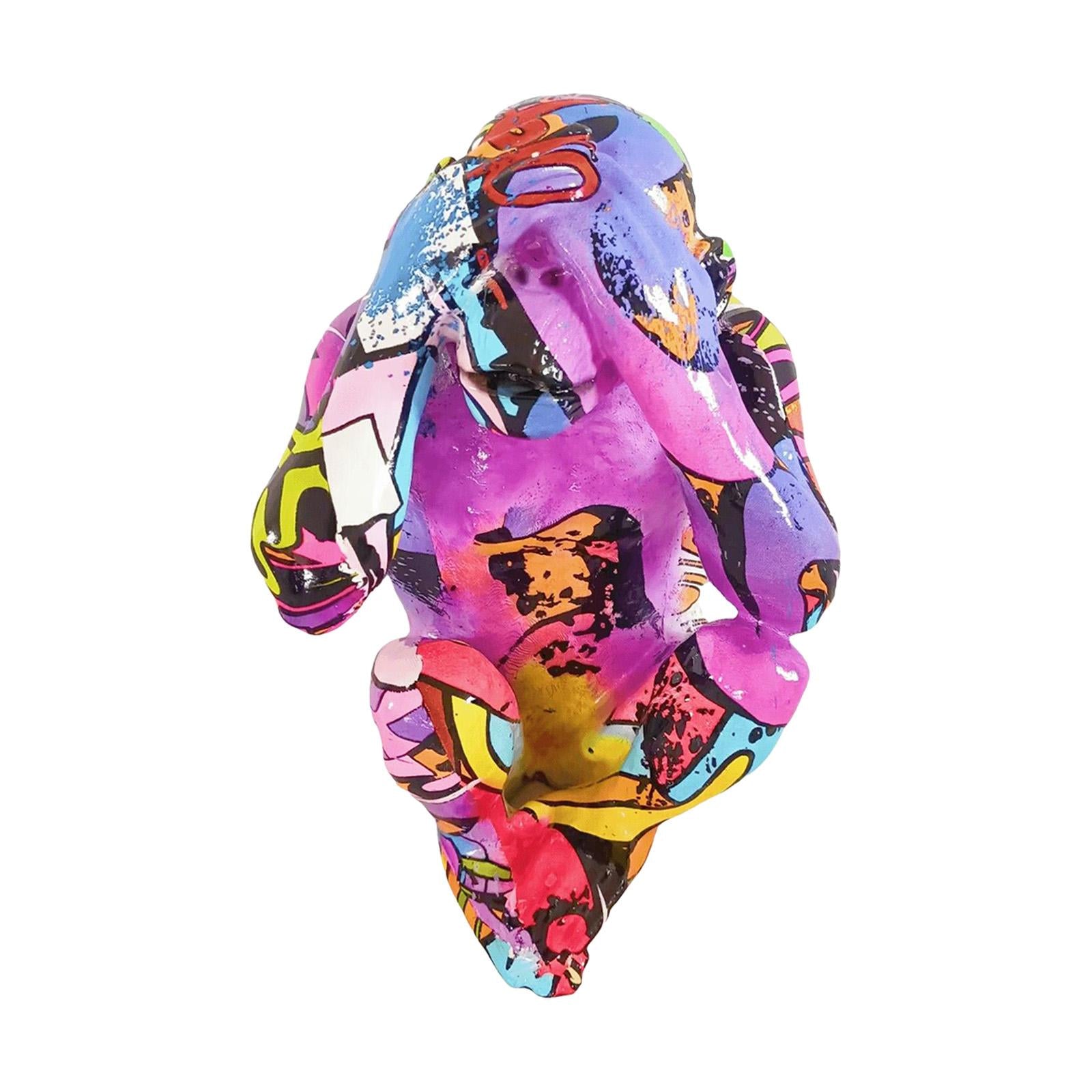 Graffiti Gorilla Statue Stand Artwork Home Decorations for Room Table Office Do not see