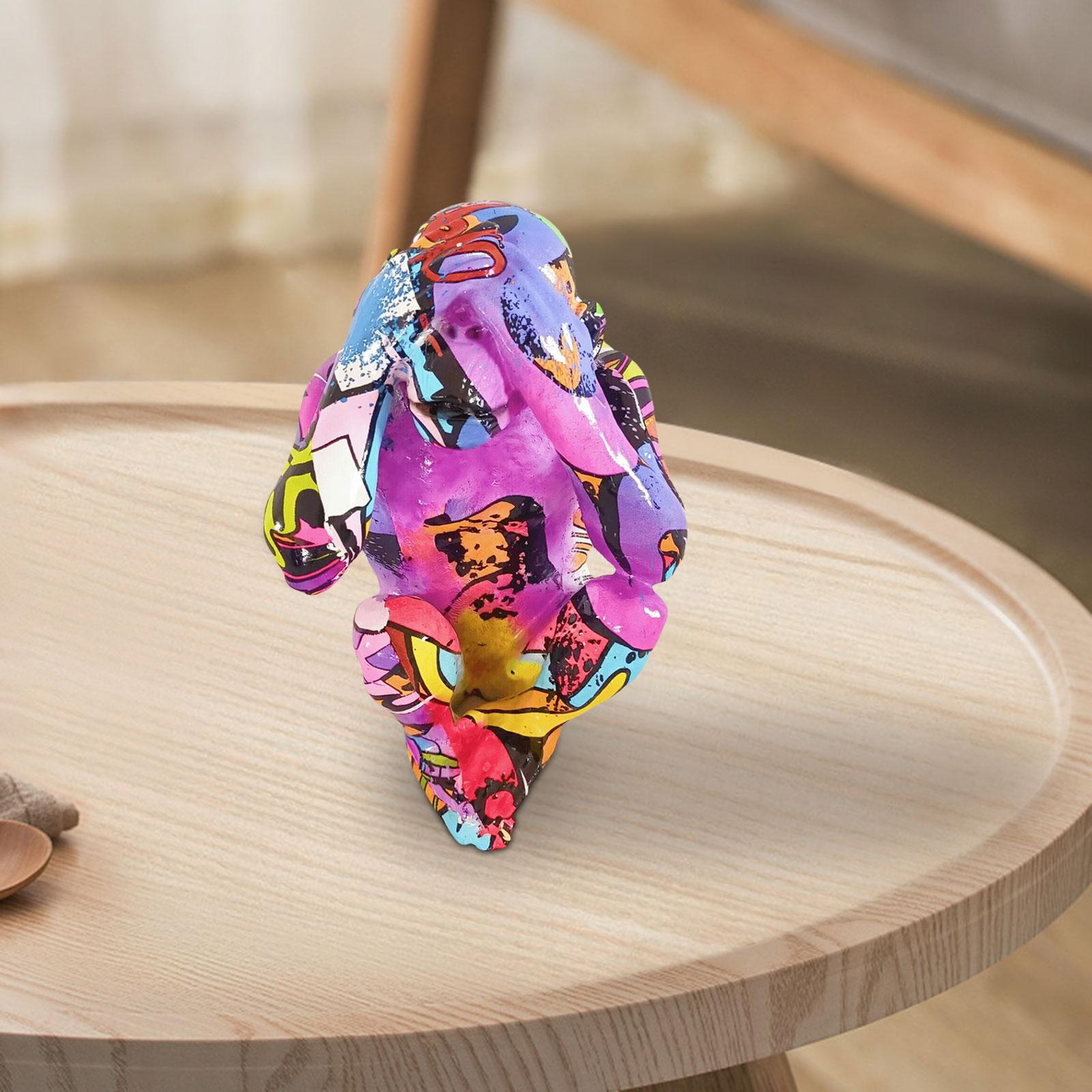Graffiti Gorilla Statue Stand Artwork Home Decorations for Room Table Office Do not see