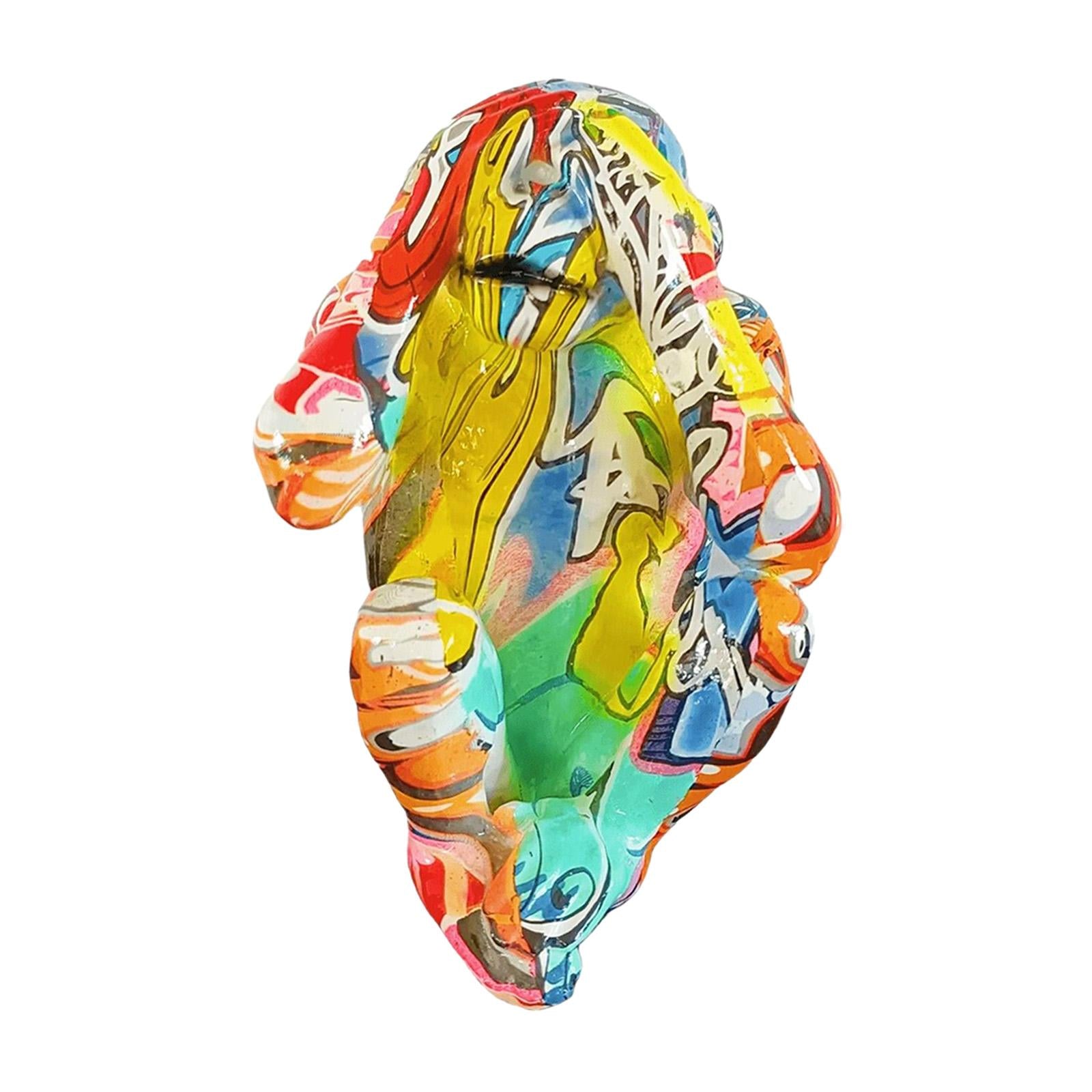 Graffiti Animal Statue Modern Resin Gorilla Graffiti for Bedroom Office Desk Do not see