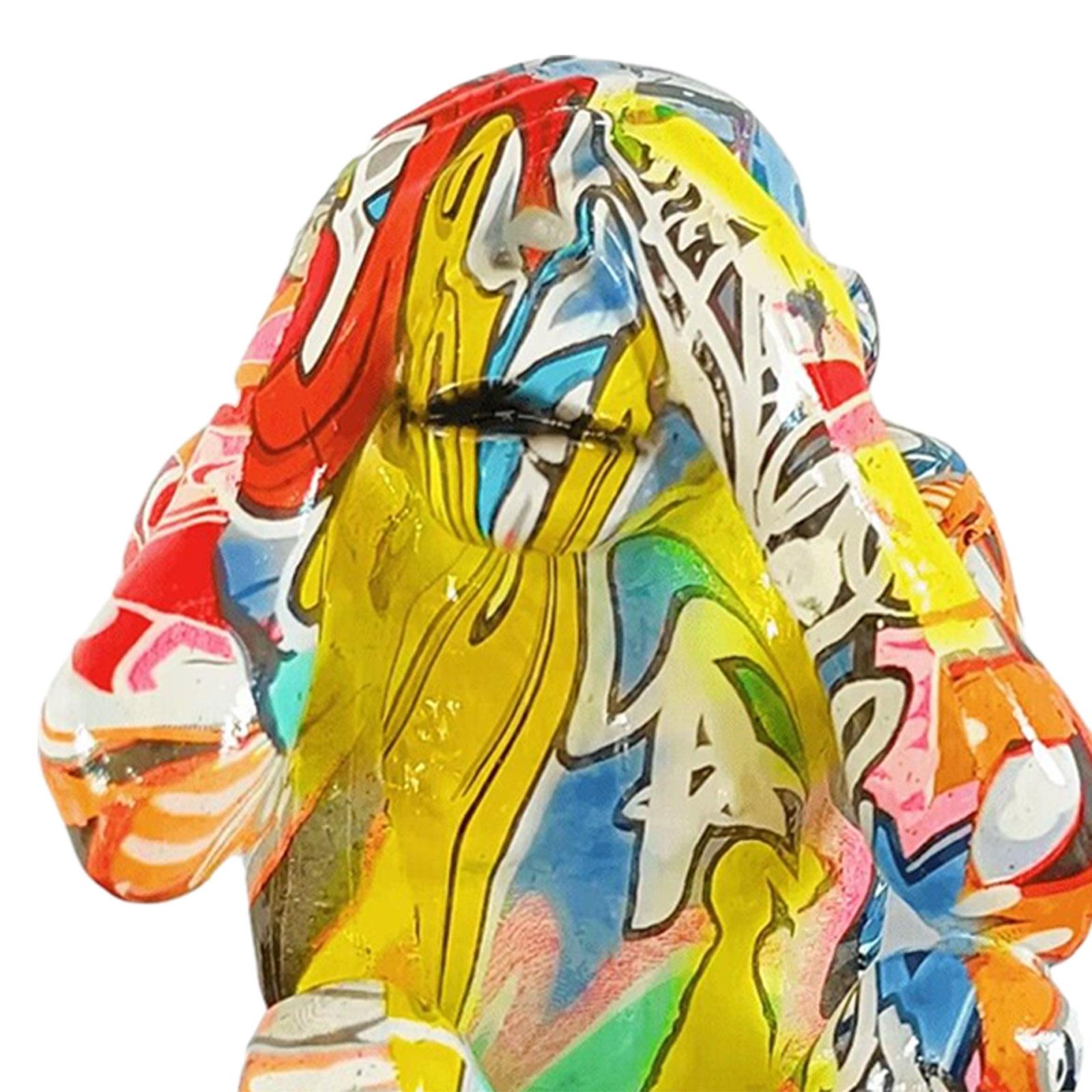 Graffiti Animal Statue Modern Resin Gorilla Graffiti for Bedroom Office Desk Do not see