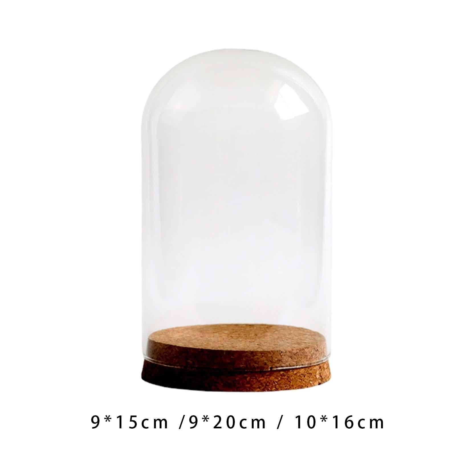 Preserved Flower Glass Cover Glass Dome Cover for Weddings Study Room Office 9cmx15cm