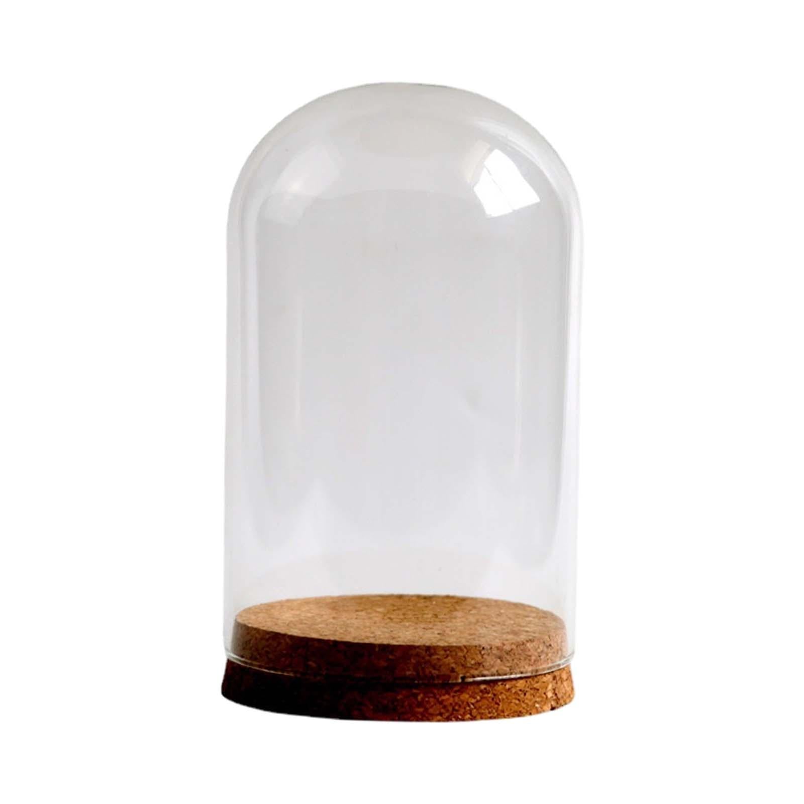 Preserved Flower Glass Cover Glass Dome Cover for Weddings Study Room Office 9cmx15cm