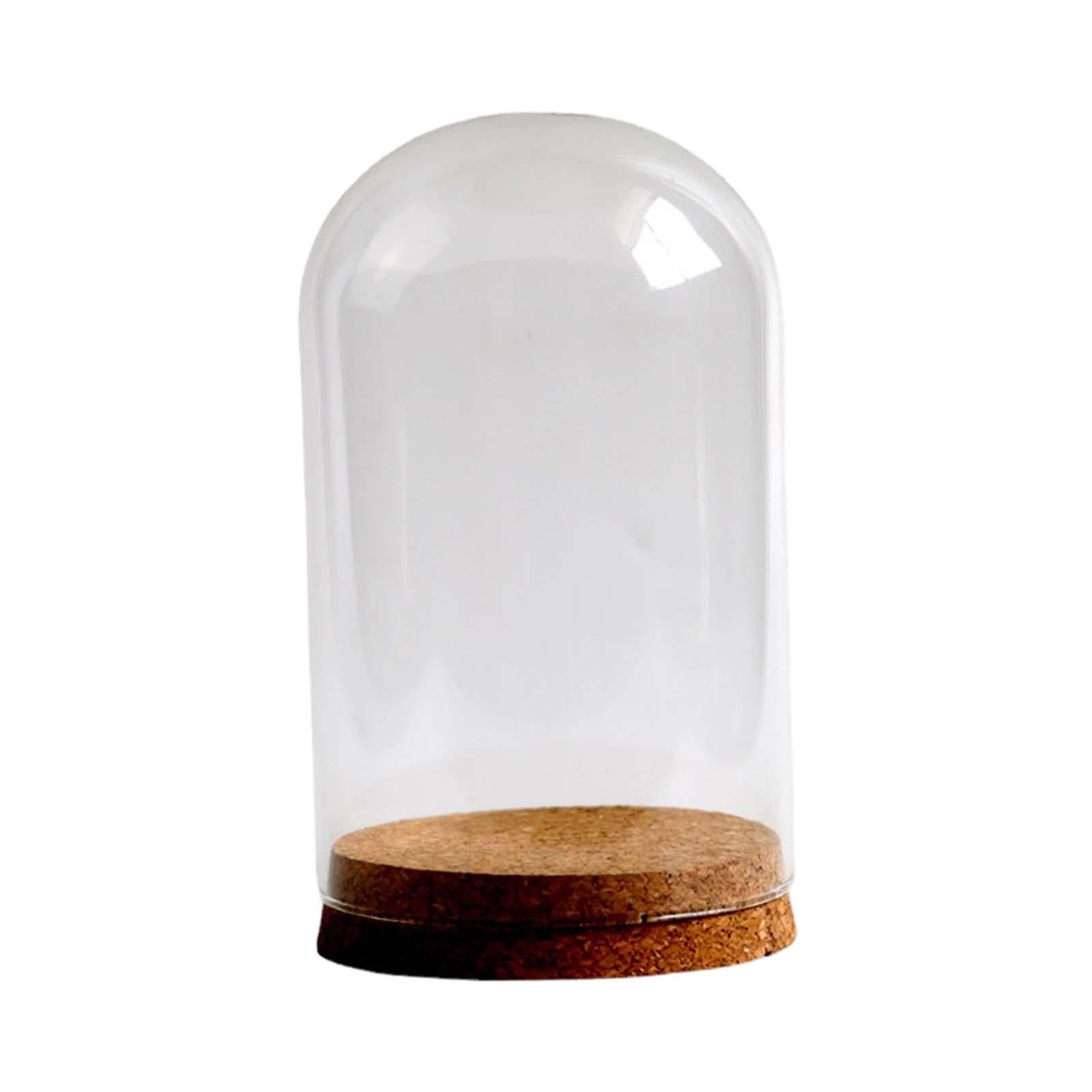 Preserved Flower Glass Cover Glass Dome Cover for Weddings Study Room Office 9cmx15cm