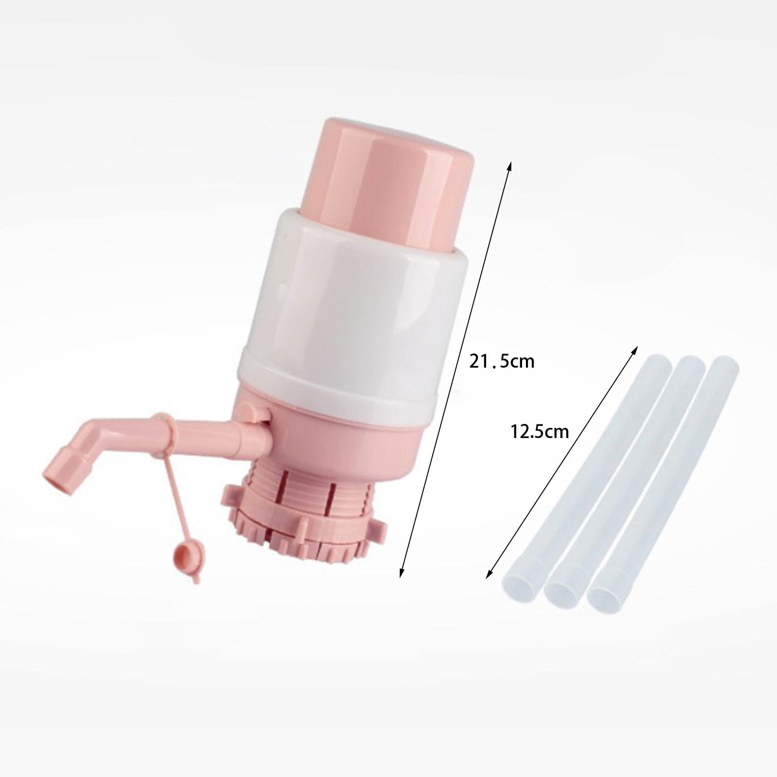 Manual Press Water Bottles Pump Universal Portable for Office Sturdy Compact Pink