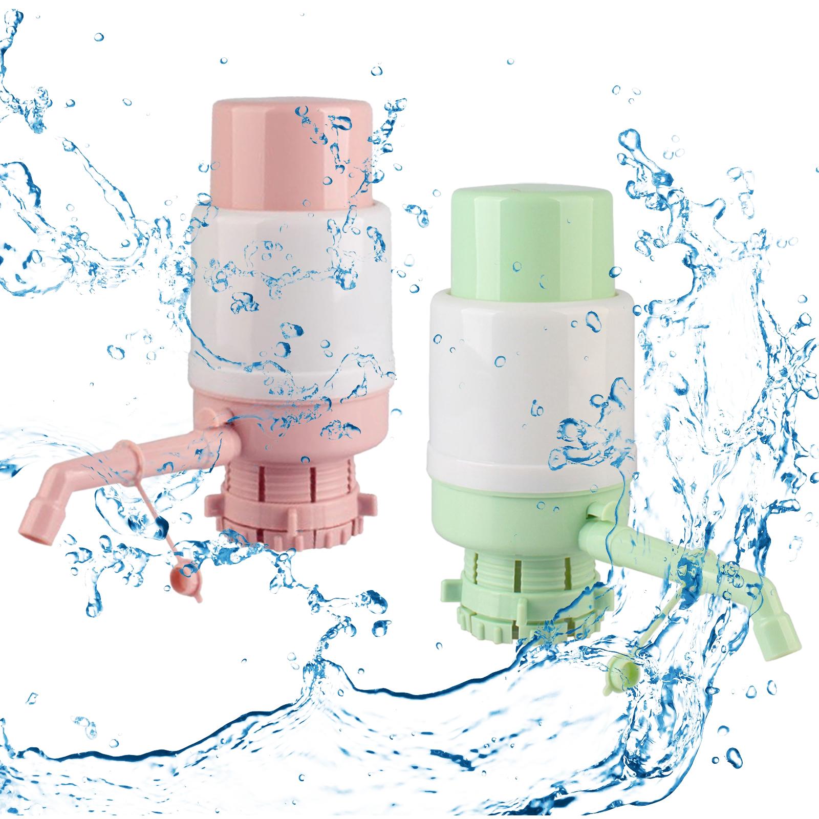 Manual Press Water Bottles Pump Universal Portable for Office Sturdy Compact Pink