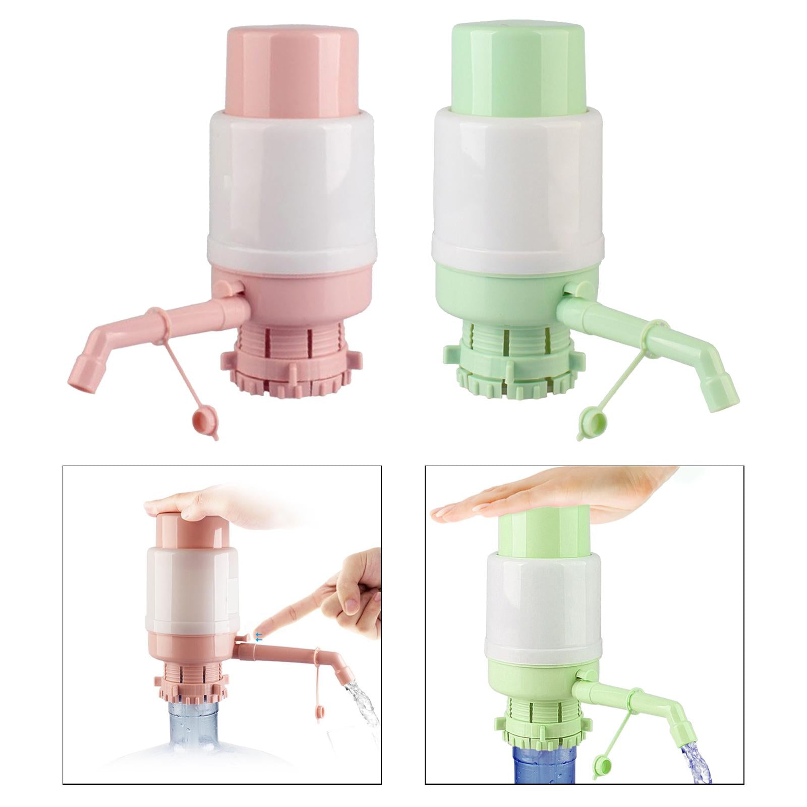 Manual Press Water Bottles Pump Universal Portable for Office Sturdy Compact Pink