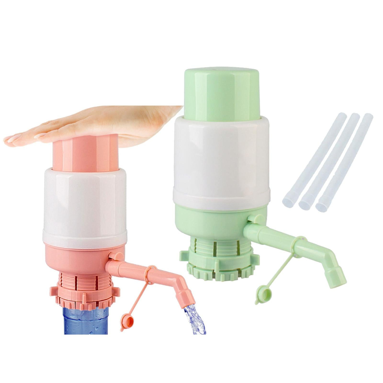 Manual Press Water Bottles Pump Universal Portable for Office Sturdy Compact Pink