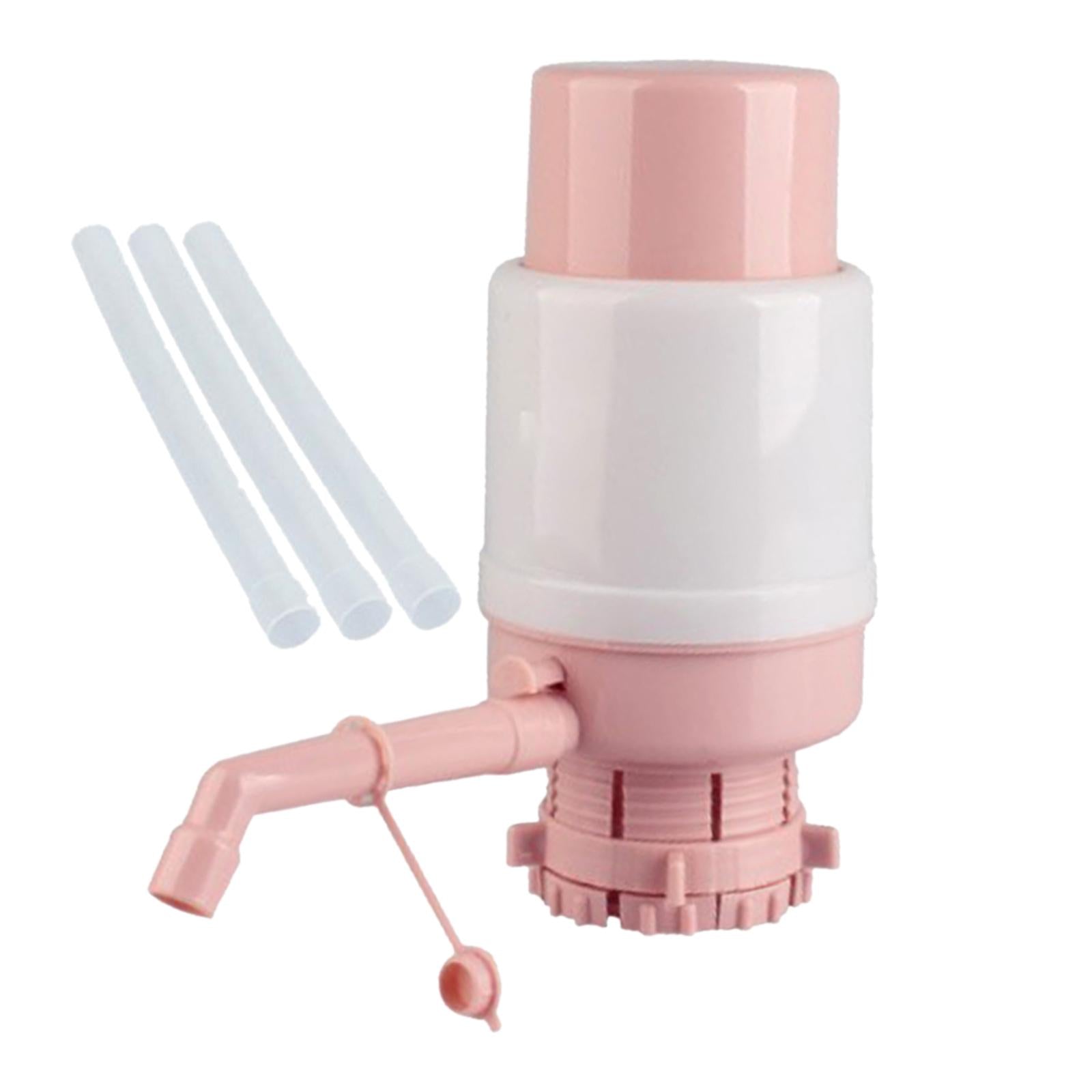 Manual Press Water Bottles Pump Universal Portable for Office Sturdy Compact Pink