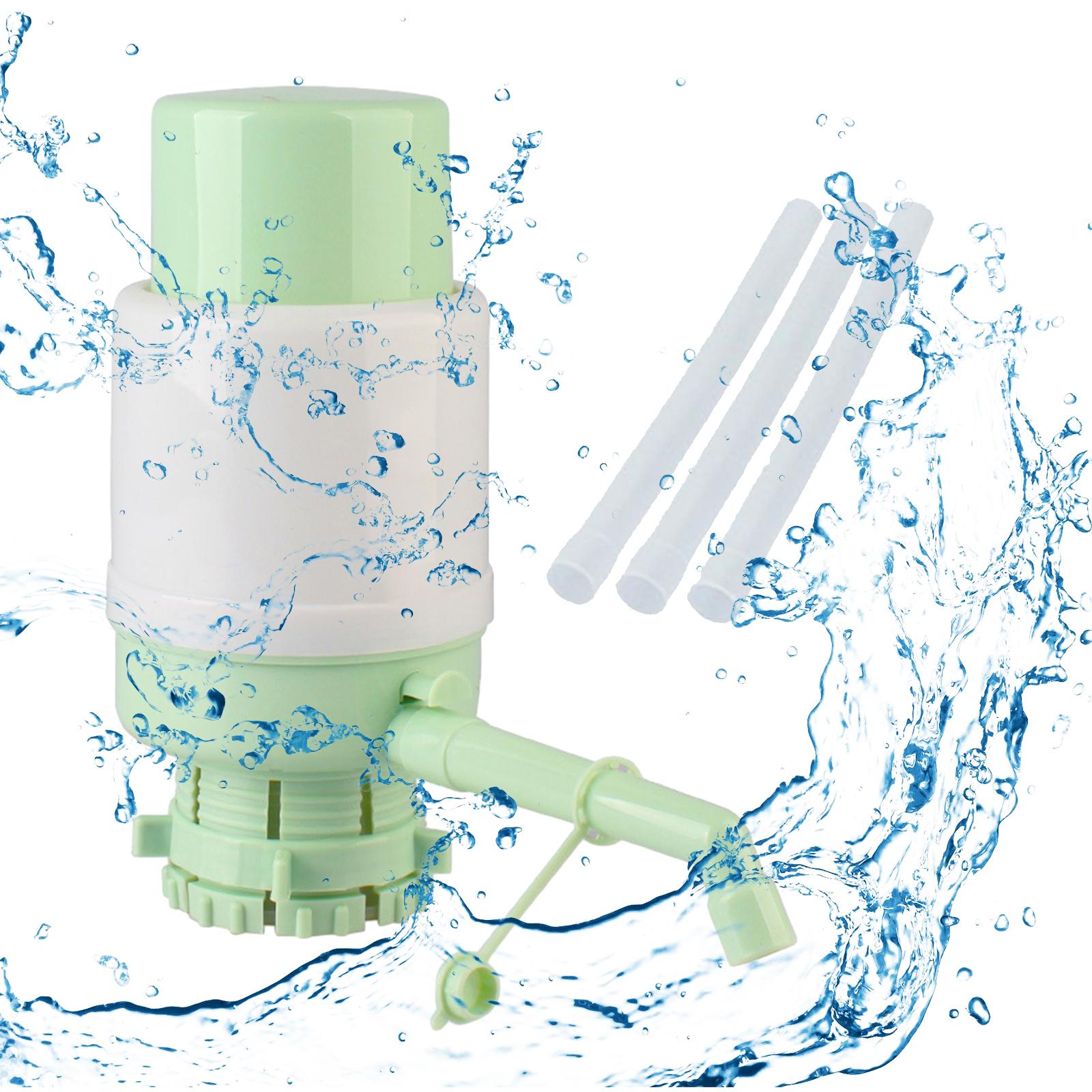 Manual Press Water Bottles Pump Universal Portable for Office Sturdy Compact Green