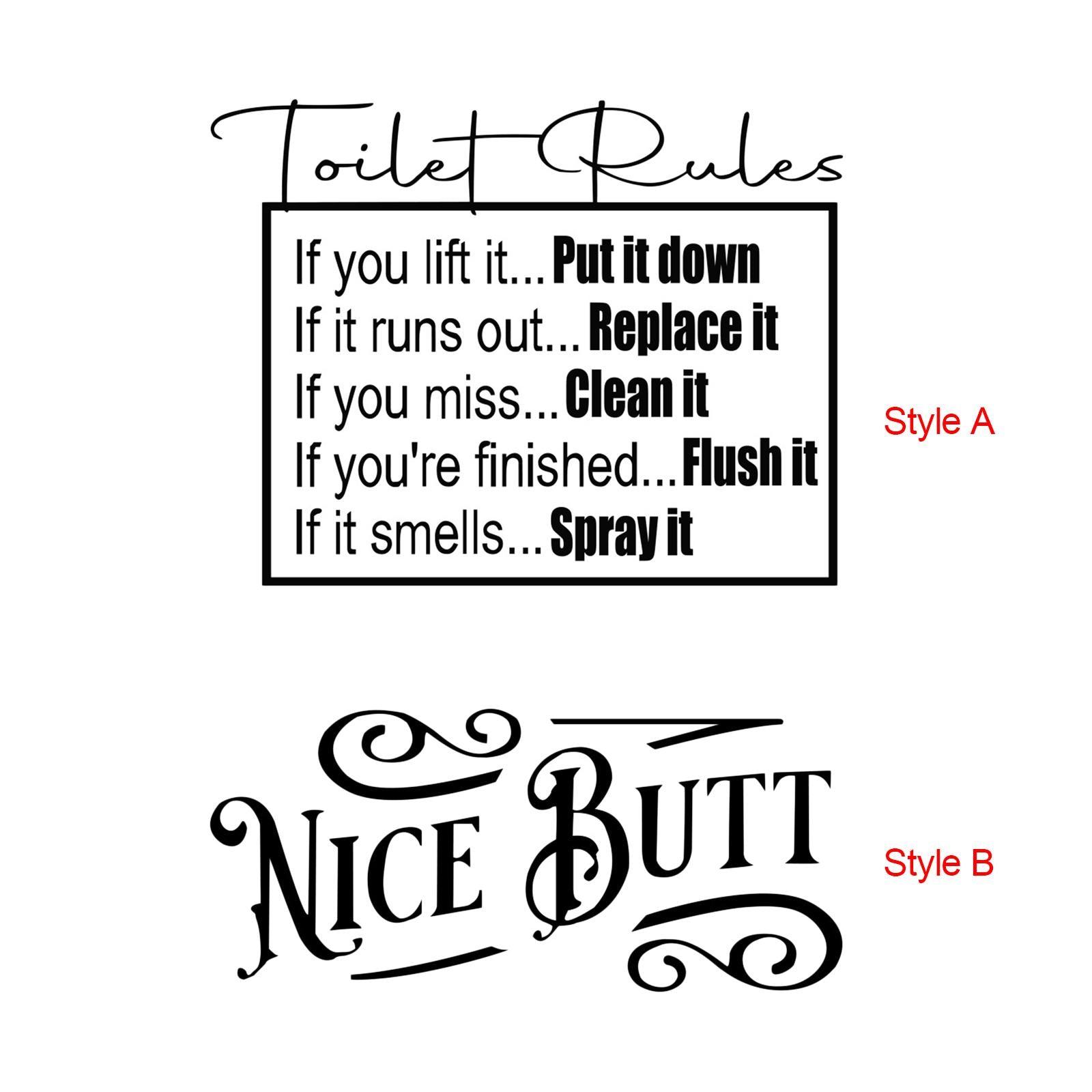 Toilet Sticker DIY Art Removable Bathroom Toilet for Toilet Furniture Shower Style A