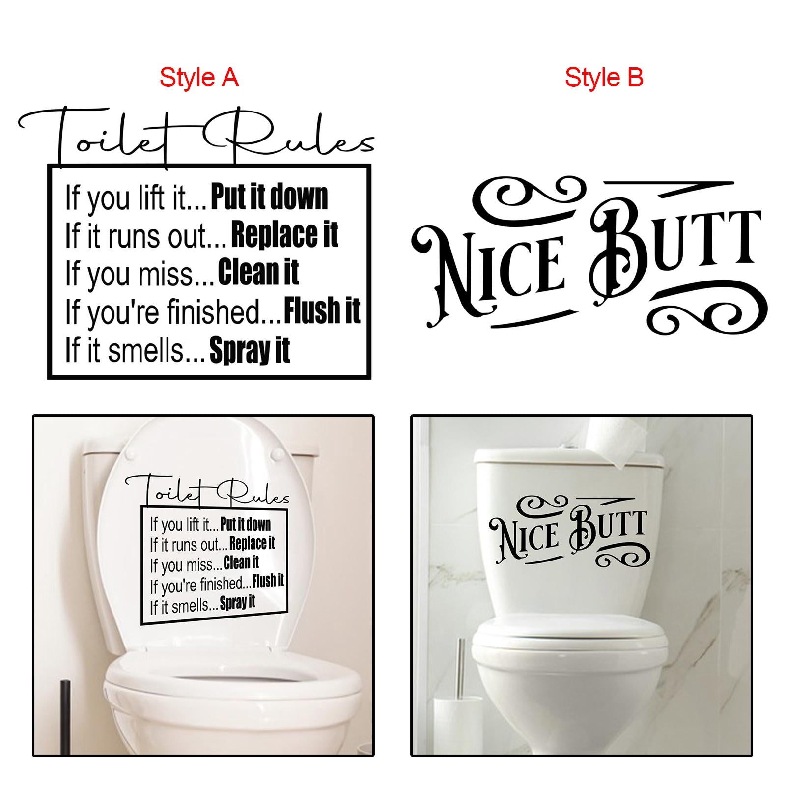 Toilet Sticker DIY Art Removable Bathroom Toilet for Toilet Furniture Shower Style A