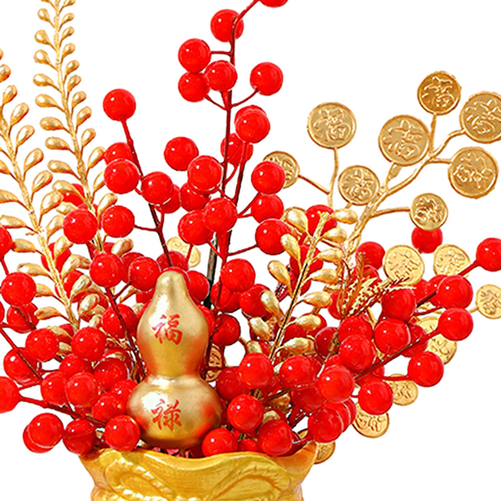 Chinese New Year Feng Shui Treasure Basin Vase Decor Congratulatory Gift Style C