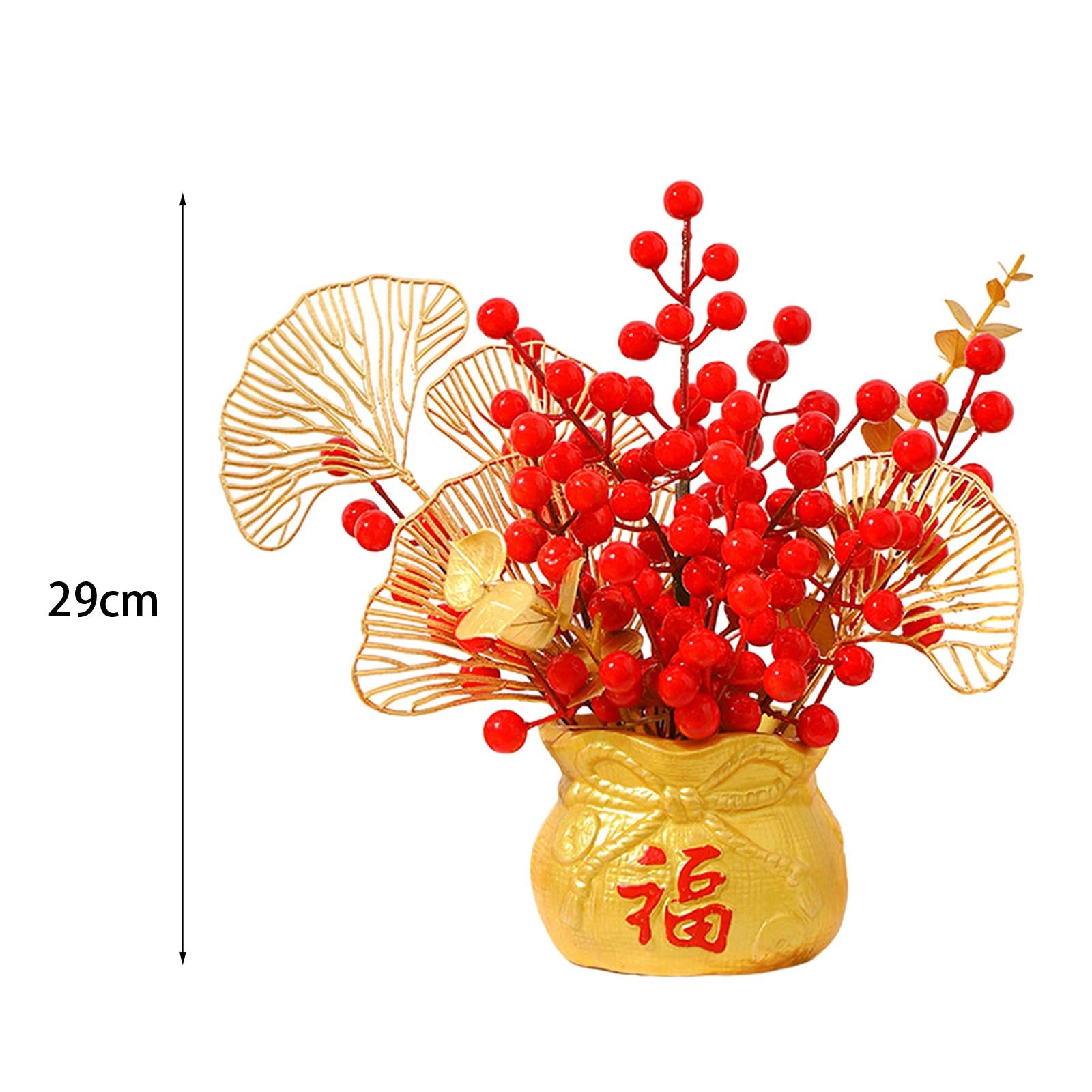 Chinese New Year Feng Shui Treasure Basin Vase Decor Congratulatory Gift Style D