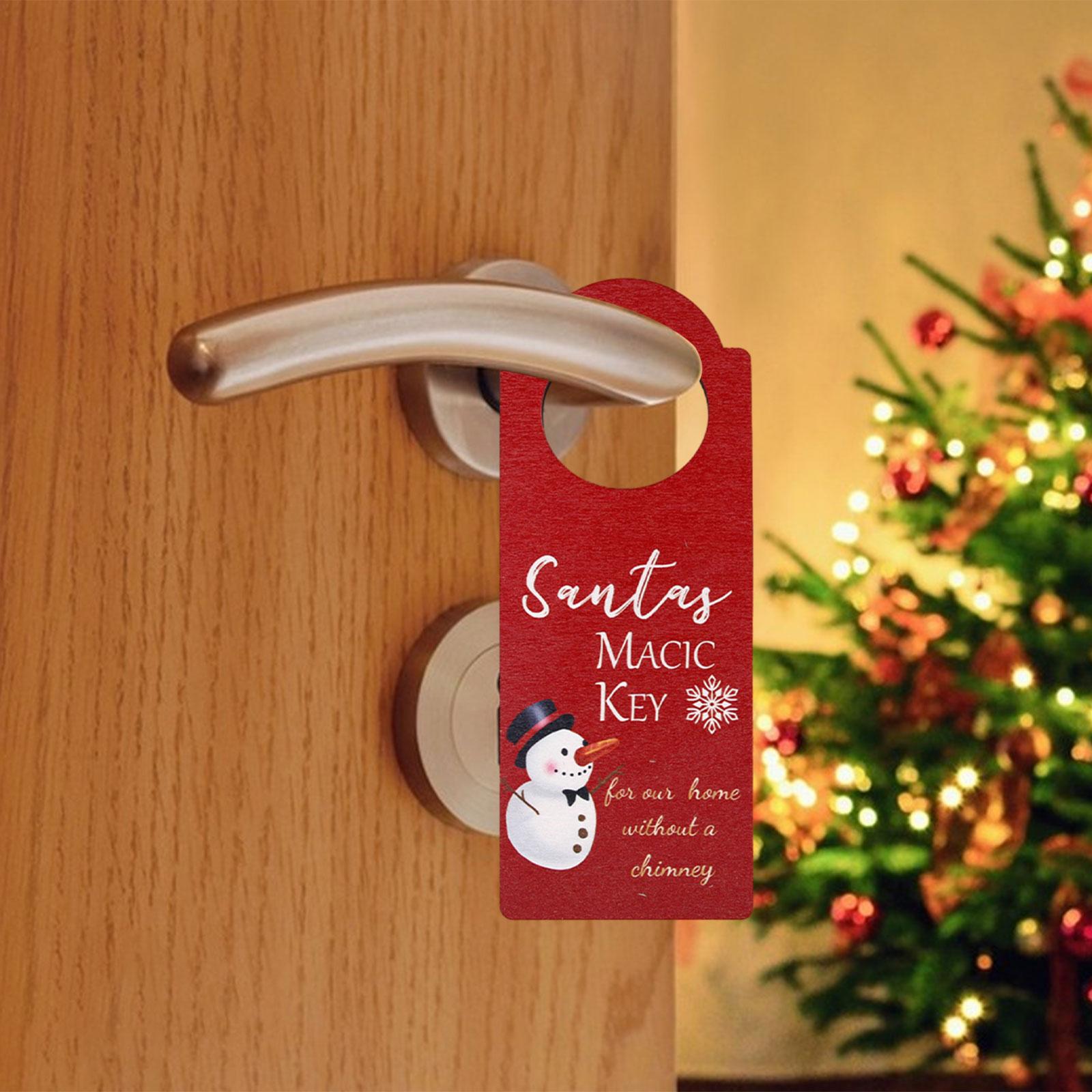 Door Hanging Pendants Wood Holiday Party Decorations for Outdoor Home Indoor snowman