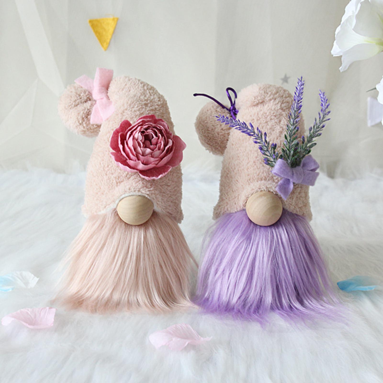 Gnome Doll Decoration Cute Desktop Decoration for Outside Outdoor Home Decor pink
