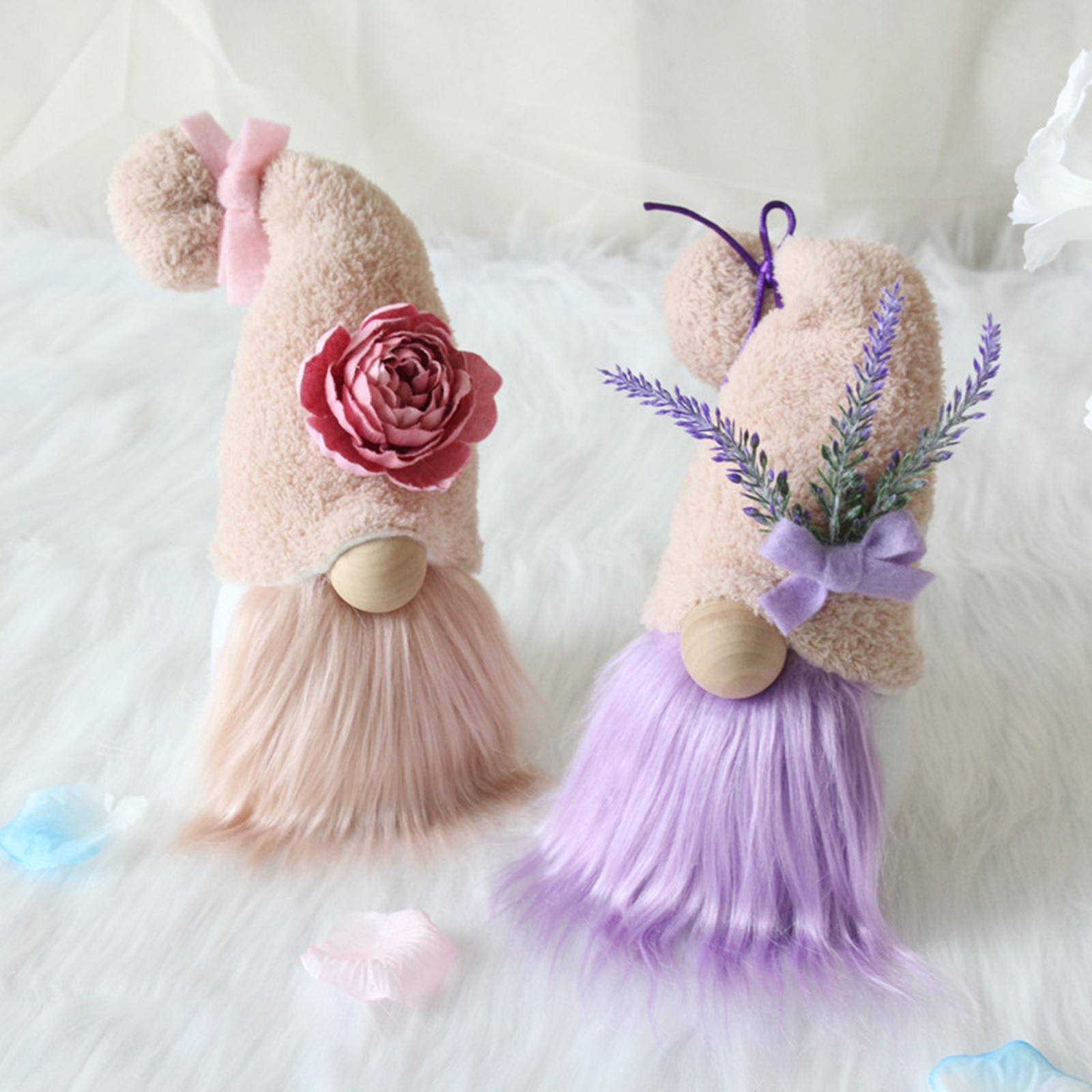 Gnome Doll Decoration Cute Desktop Decoration for Outside Outdoor Home Decor pink