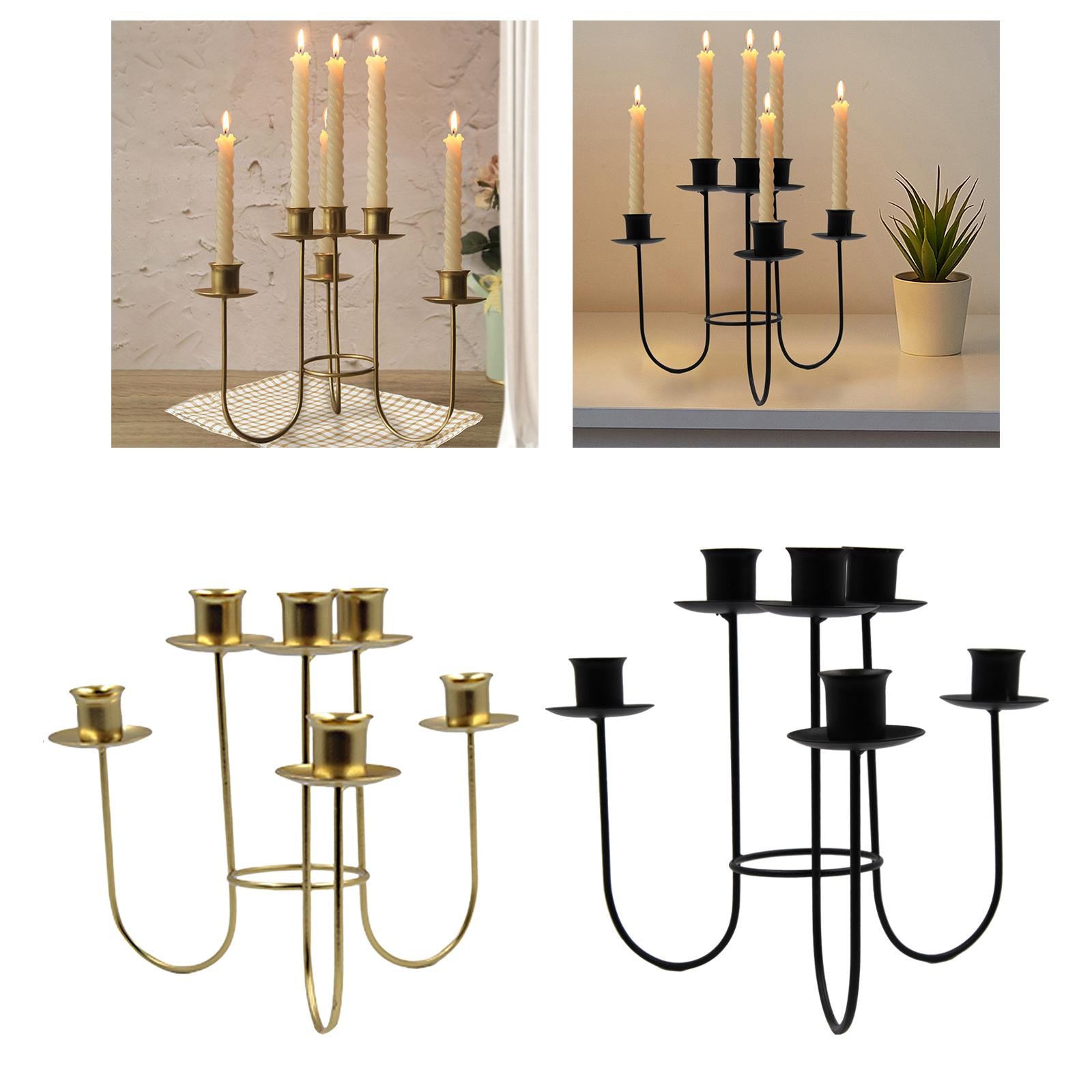 Pillar Candles Candlestick Holder Candle Holder for Wedding Reception Sturdy Golden