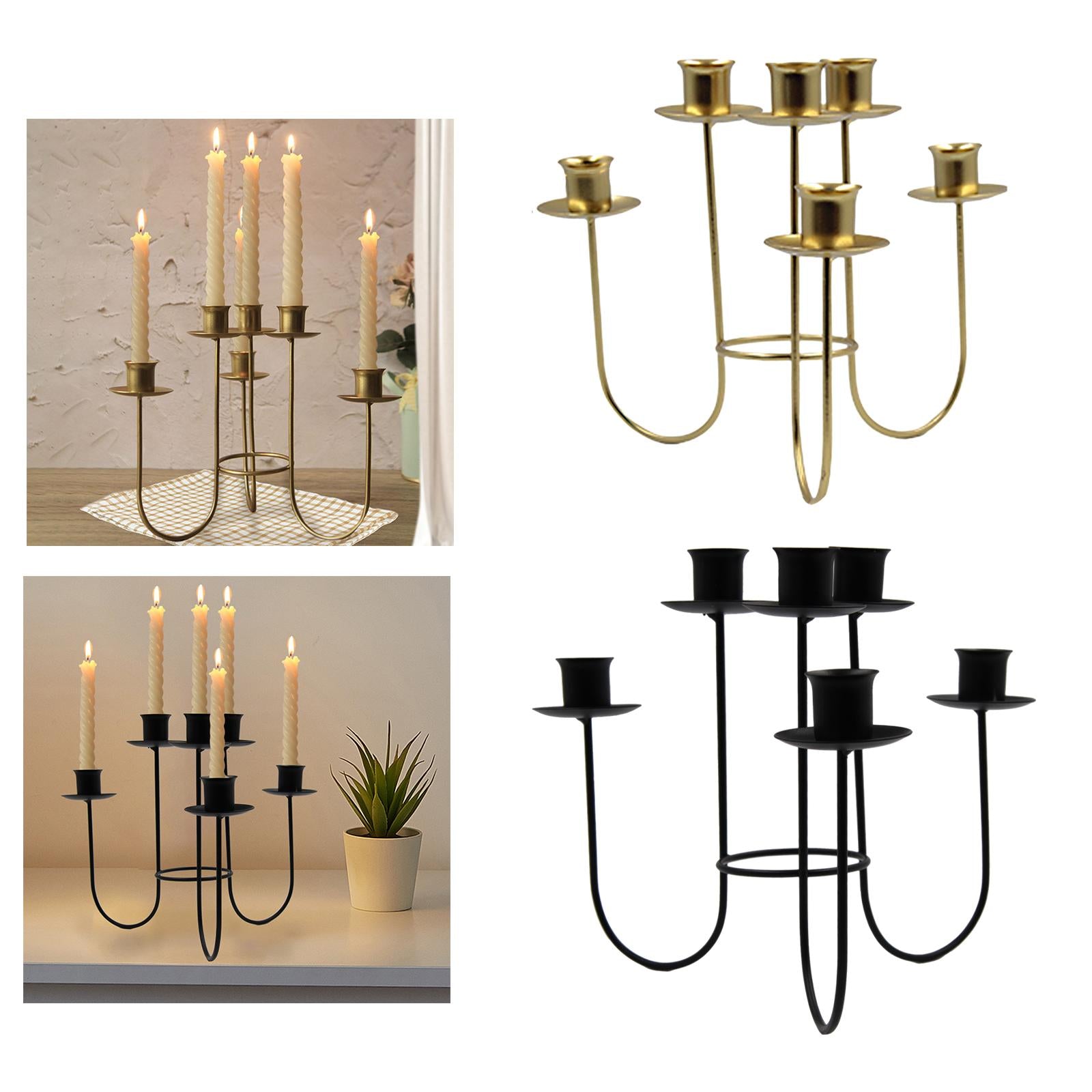 Pillar Candles Candlestick Holder Candle Holder for Wedding Reception Sturdy Golden