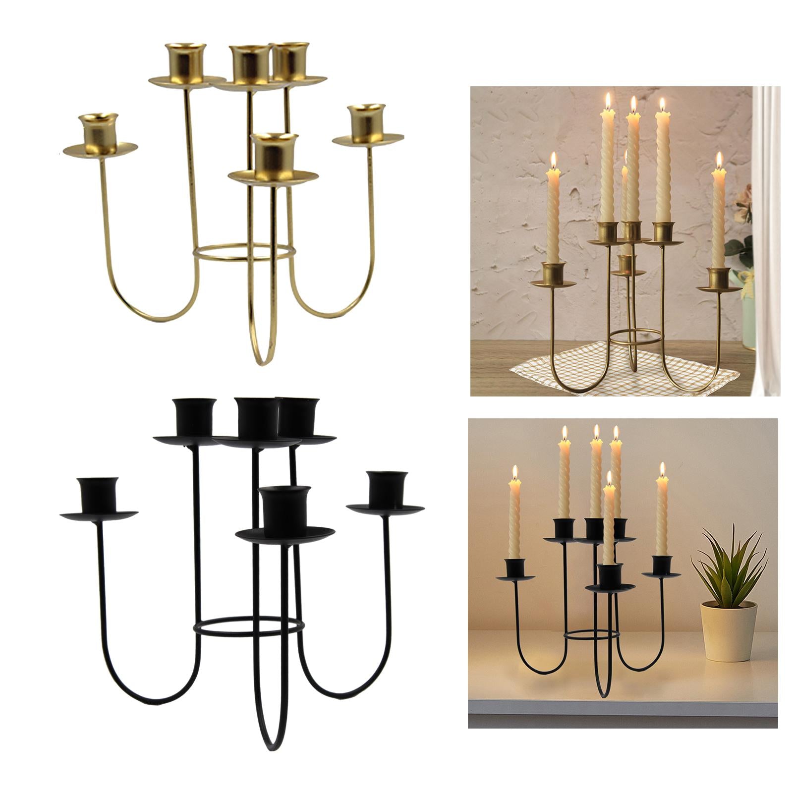 Pillar Candles Candlestick Holder Candle Holder for Wedding Reception Sturdy Golden
