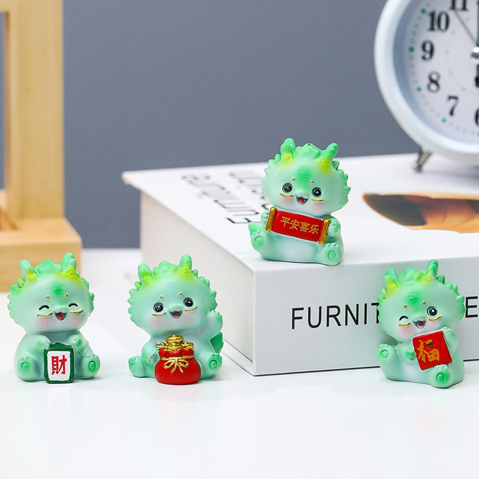 Mini Dragon Figurine Car Dashboard Decoration for Living Room Desk Fireplace style H