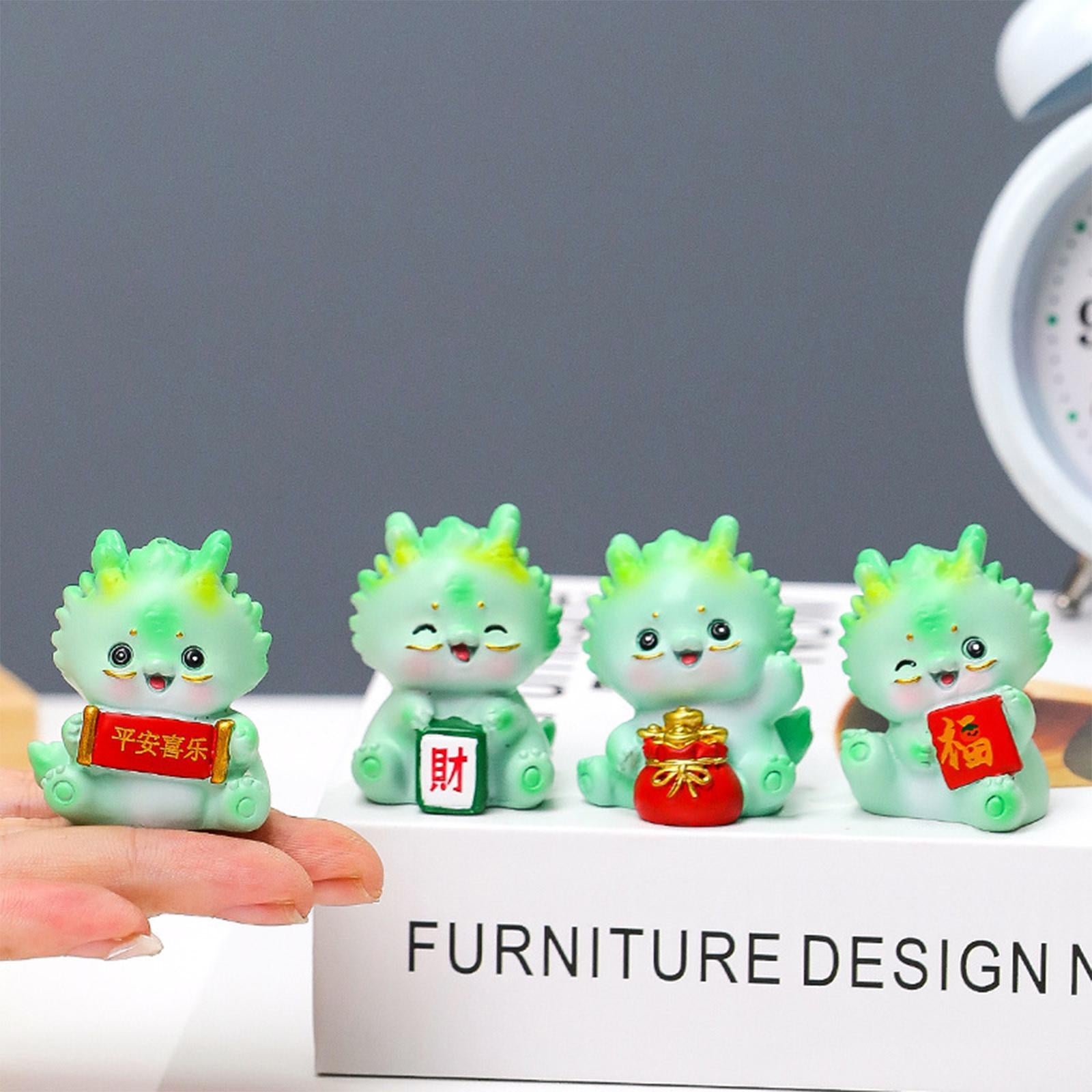 Mini Dragon Figurine Car Dashboard Decoration for Living Room Desk Fireplace style H