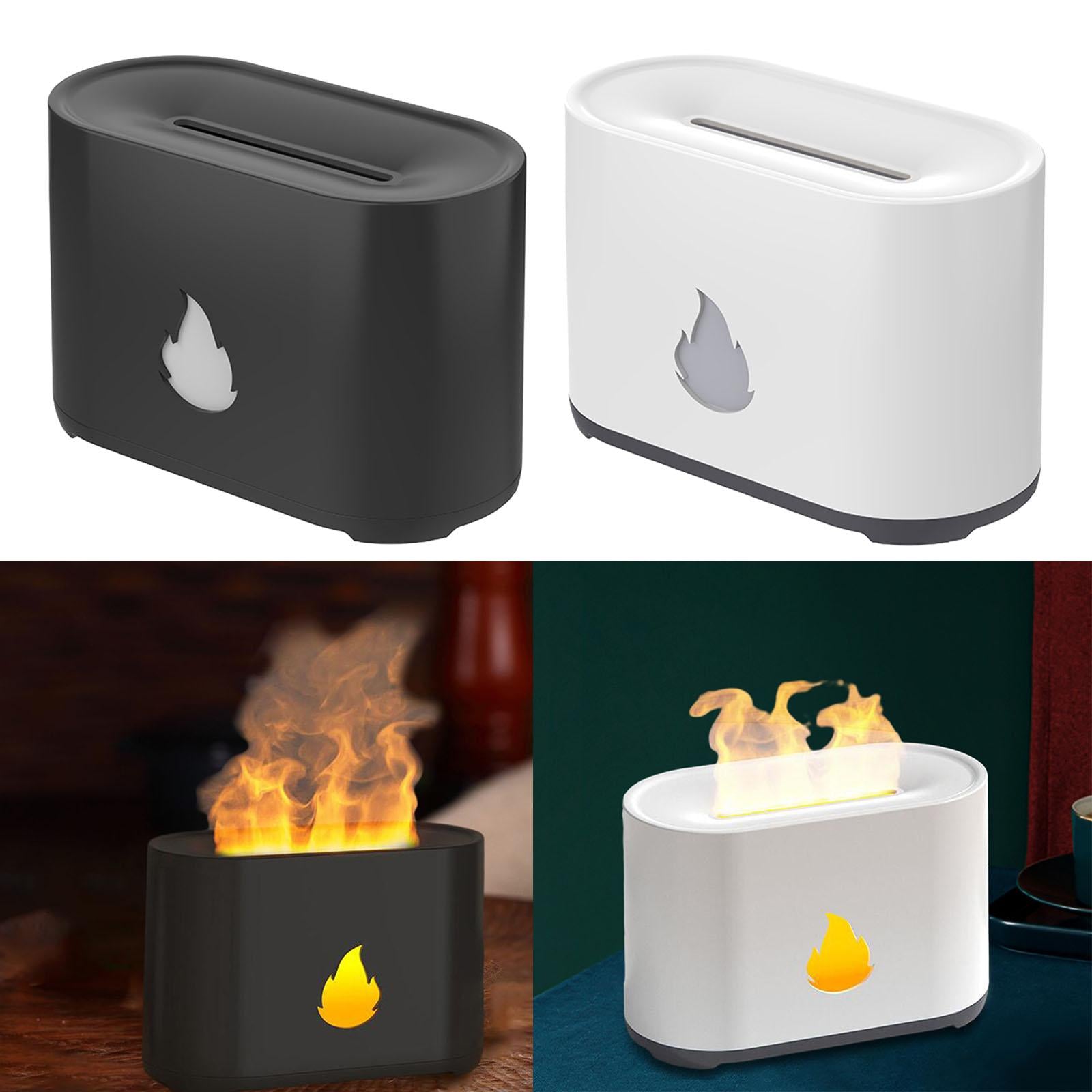Flame Essential Oil Diffuser Air Humidifier Portable for Home Office Nursery Black