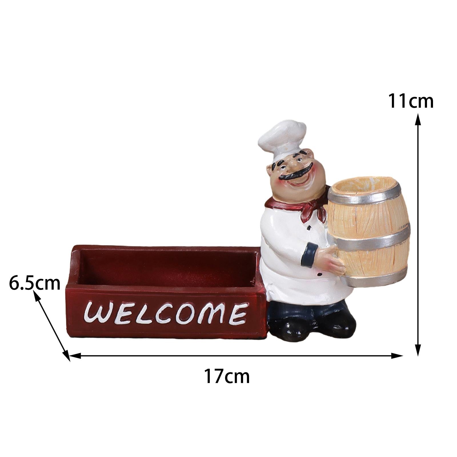 Chef Statue Craft Model Chef Sculpture for Restaurant Counter Top Shop Decor Style G