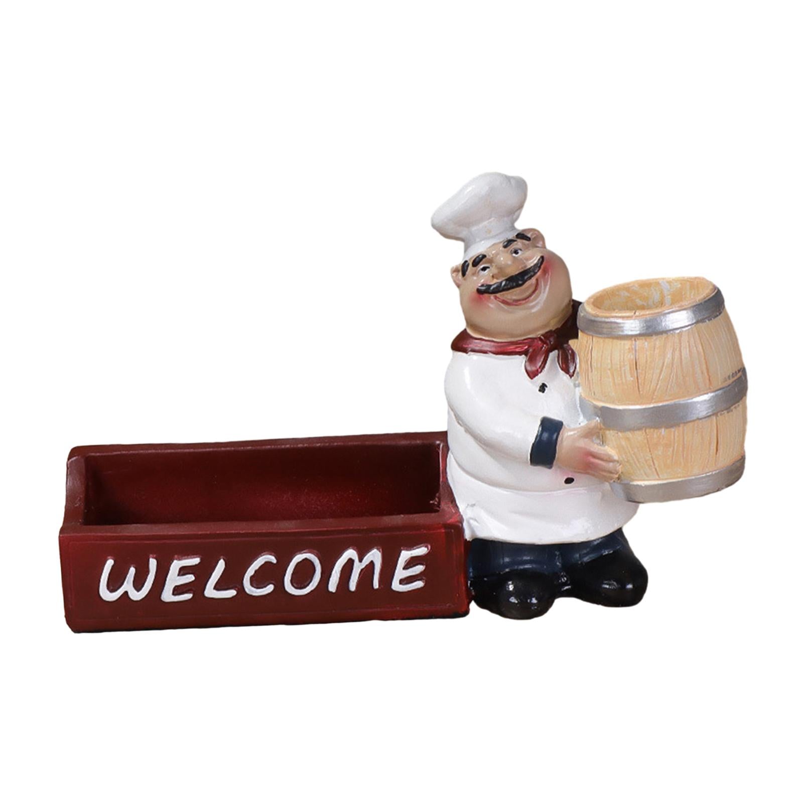Chef Statue Craft Model Chef Sculpture for Restaurant Counter Top Shop Decor Style G