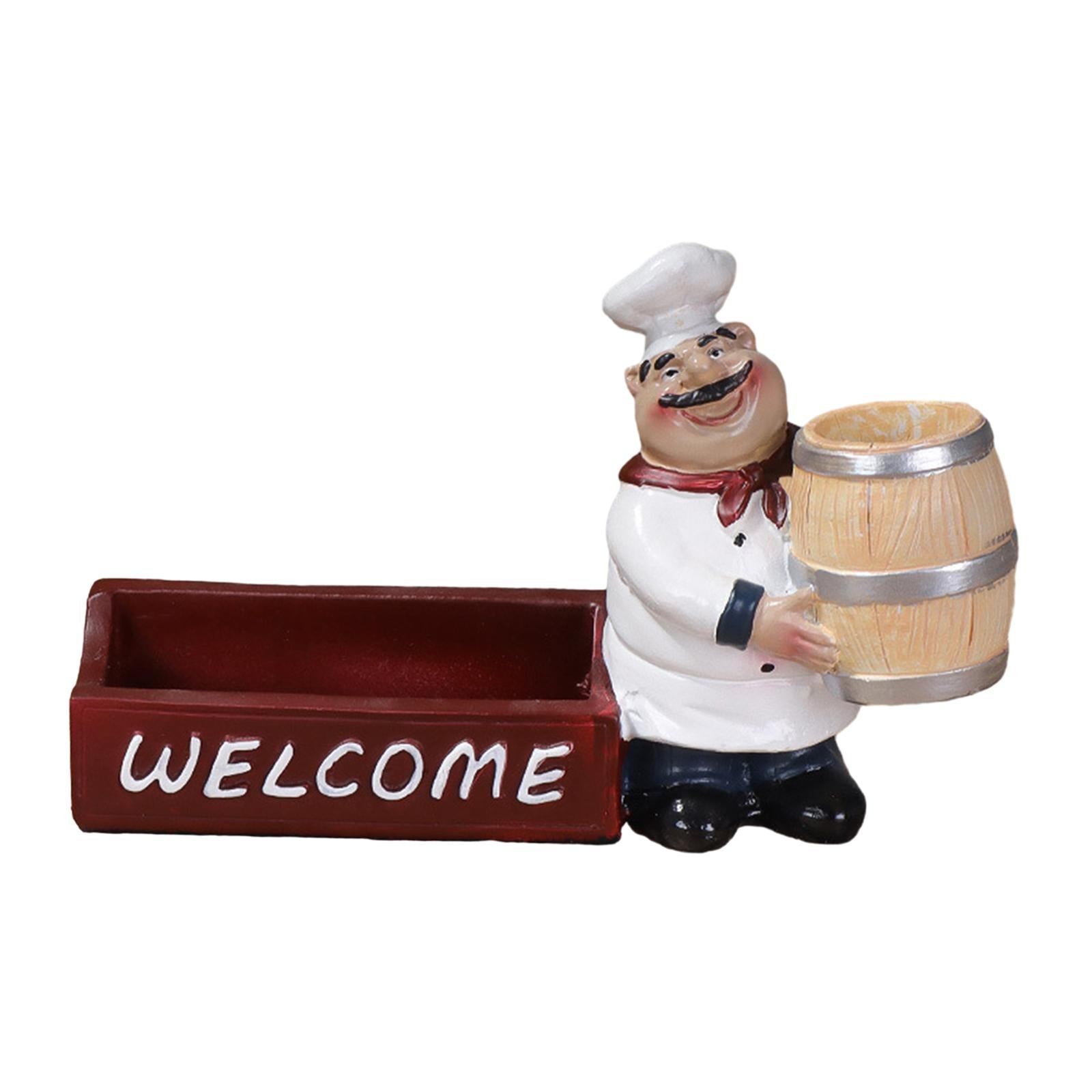 Chef Statue Craft Model Chef Sculpture for Restaurant Counter Top Shop Decor Style G