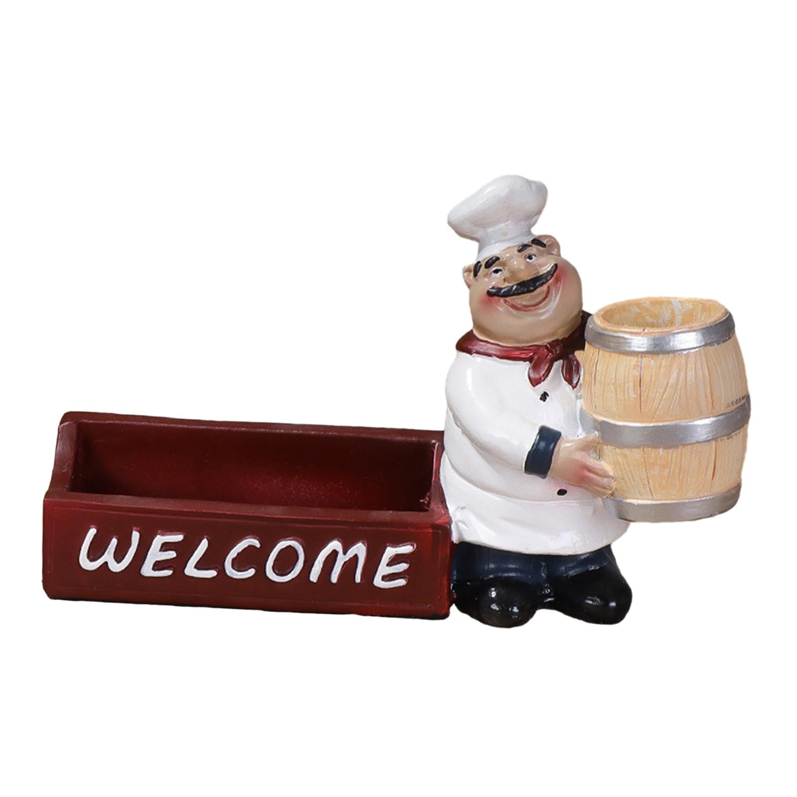 Chef Statue Craft Model Chef Sculpture for Restaurant Counter Top Shop Decor Style G