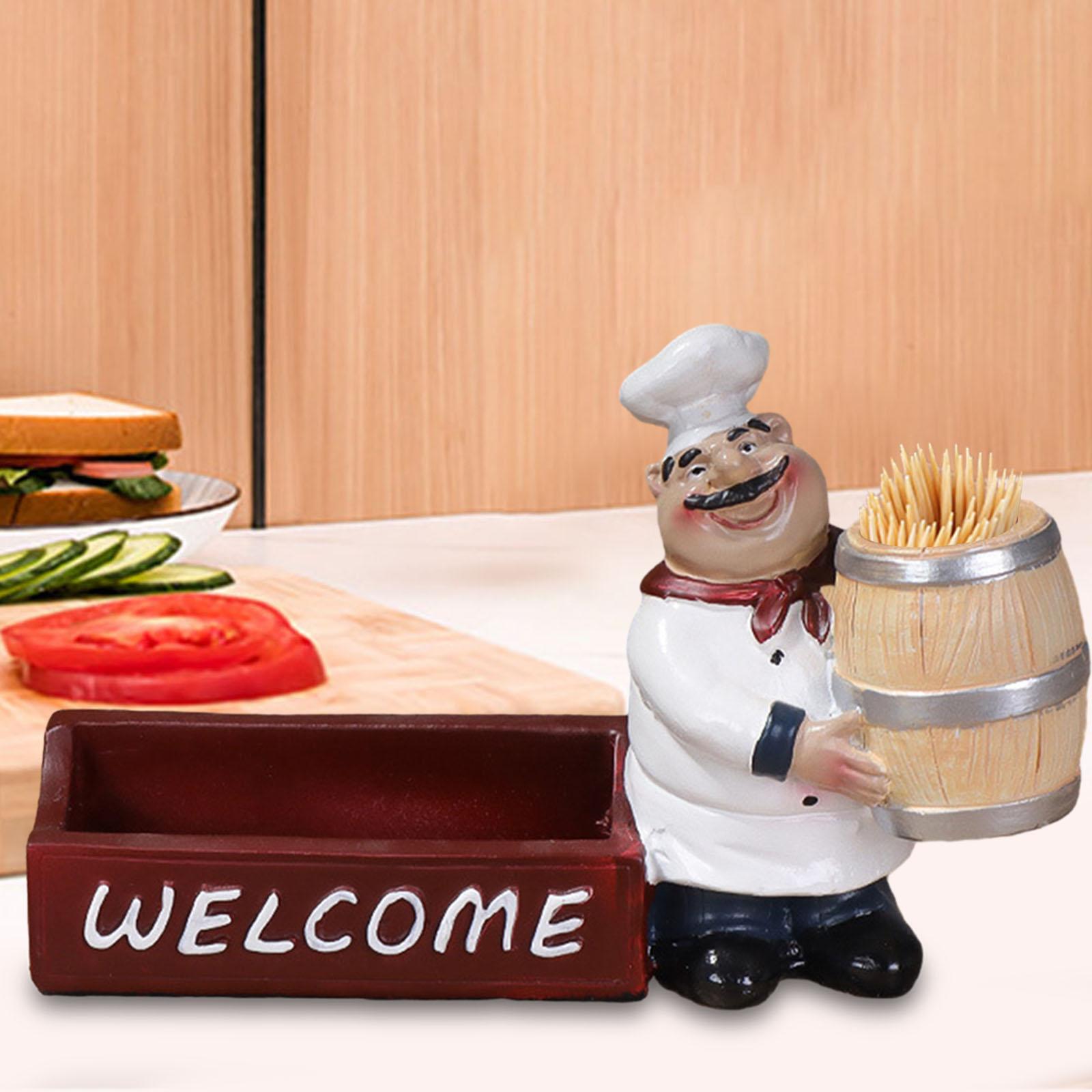 Chef Statue Craft Model Chef Sculpture for Restaurant Counter Top Shop Decor Style G