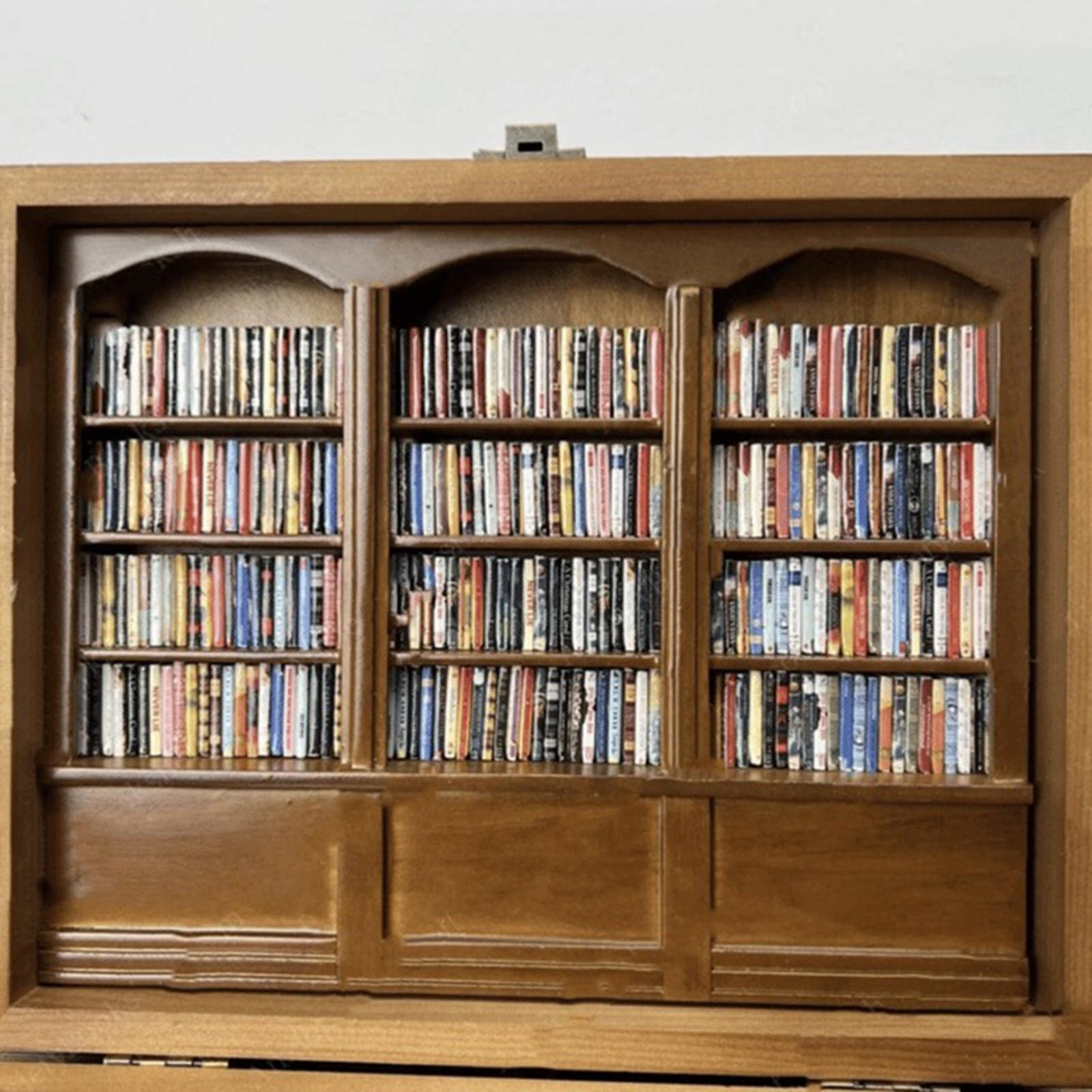 Shaking Bookshelf Home Decor Wood Reading Ornament for Bookworm Teacher
