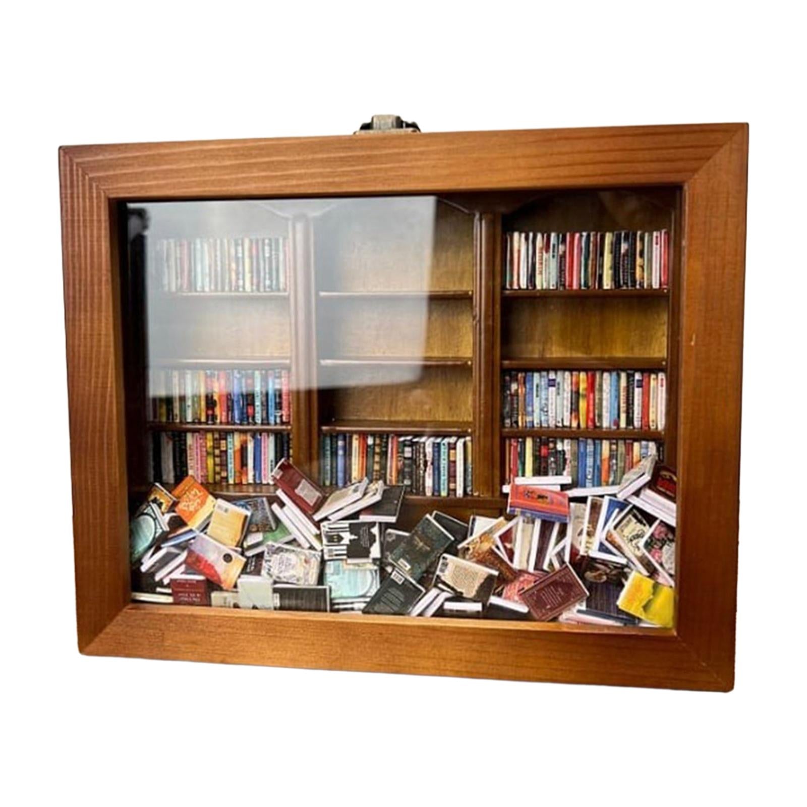 Shaking Bookshelf Home Decor Wood Reading Ornament for Bookworm Teacher