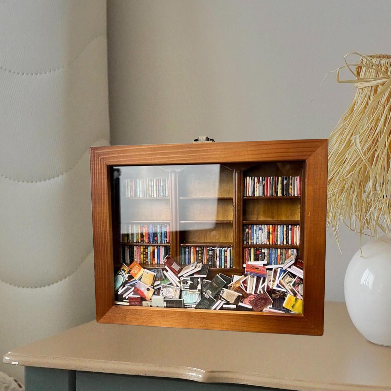 Shaking Bookshelf Home Decor Wood Reading Ornament for Bookworm Teacher