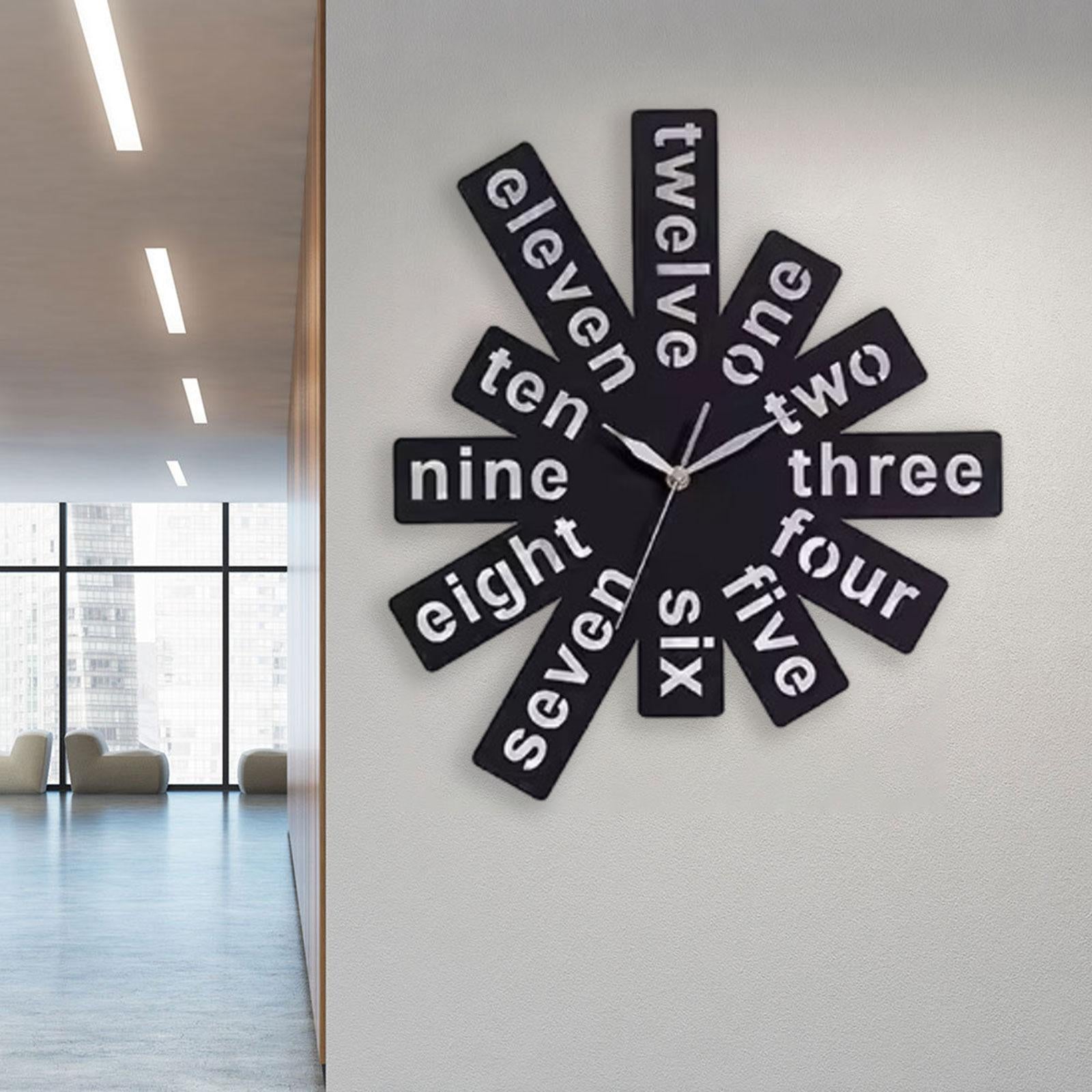Creative Wall Clock Easy to Read Silent Wall Clock for Farmhouse Home Office