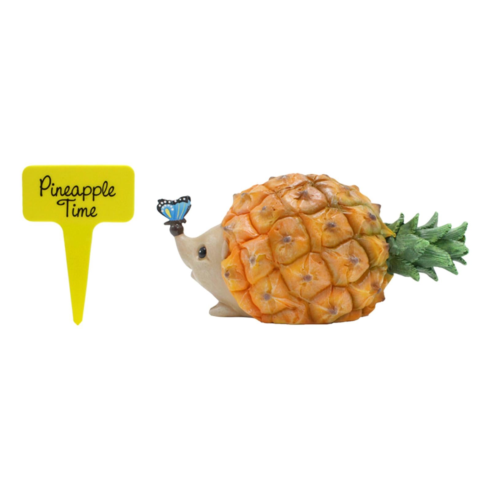 Pineapple Hedgehog Figurine Decorative for Balcony Bookshelf Flowerpot Decor