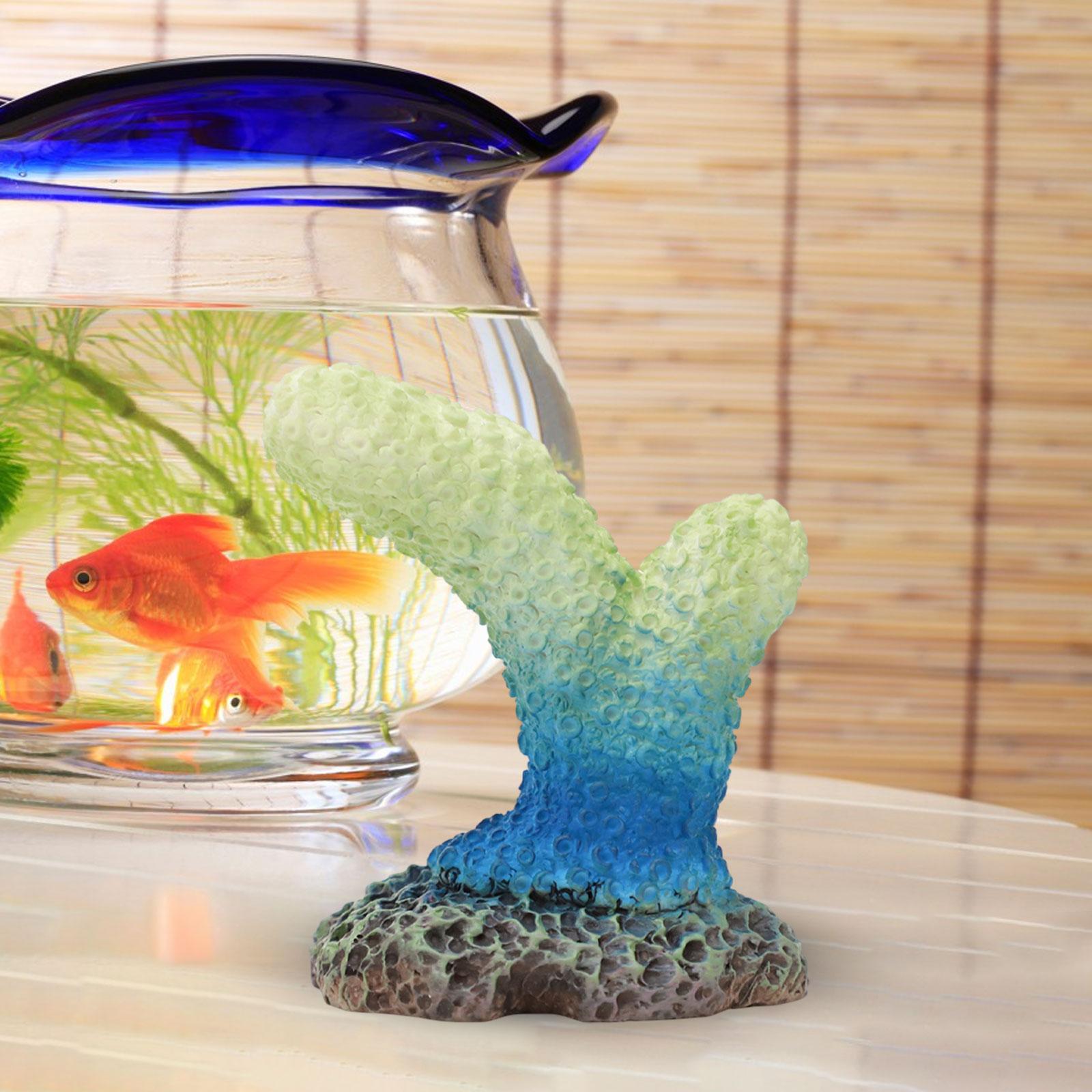 Artificial Coral Ornament Fish Tank Decor for Balcony Porch Patio Blue