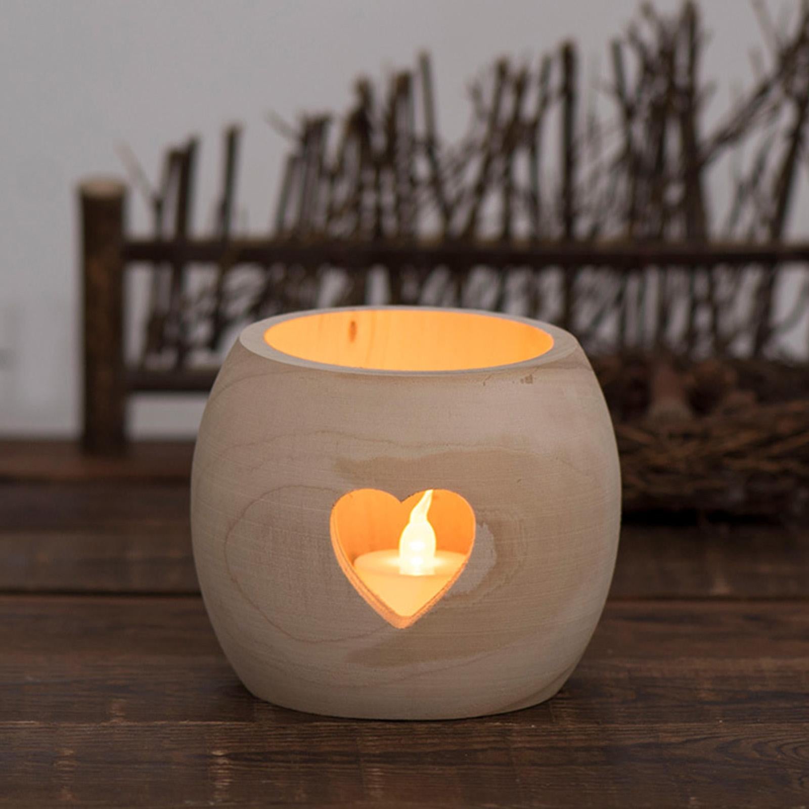 Wooden Candlestick Candelabra Home Party Taper Candles Tealight Candleholder Style D