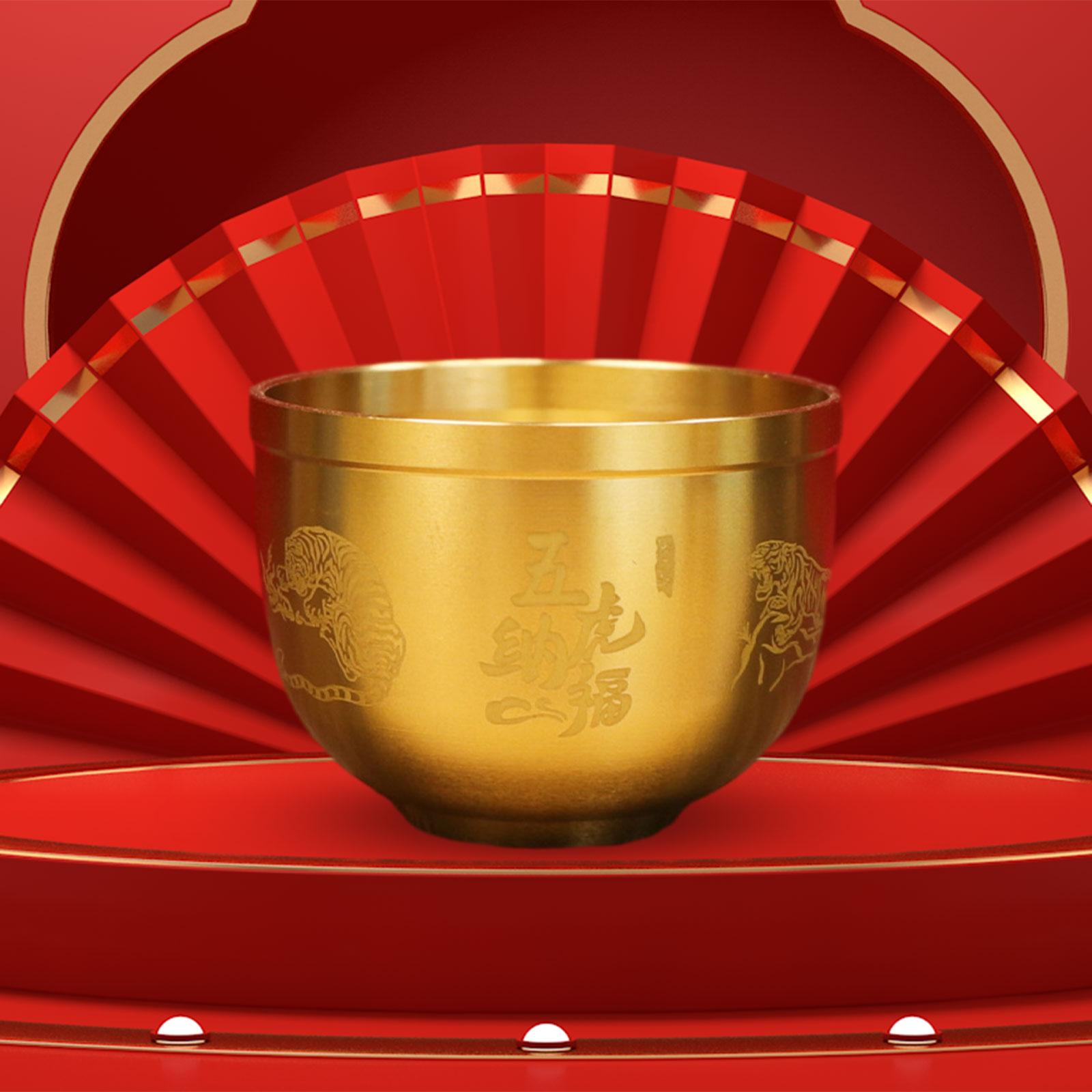Brass Feng Shui Bowl Retro Treasure Bowl for Spring Festival New Year Office