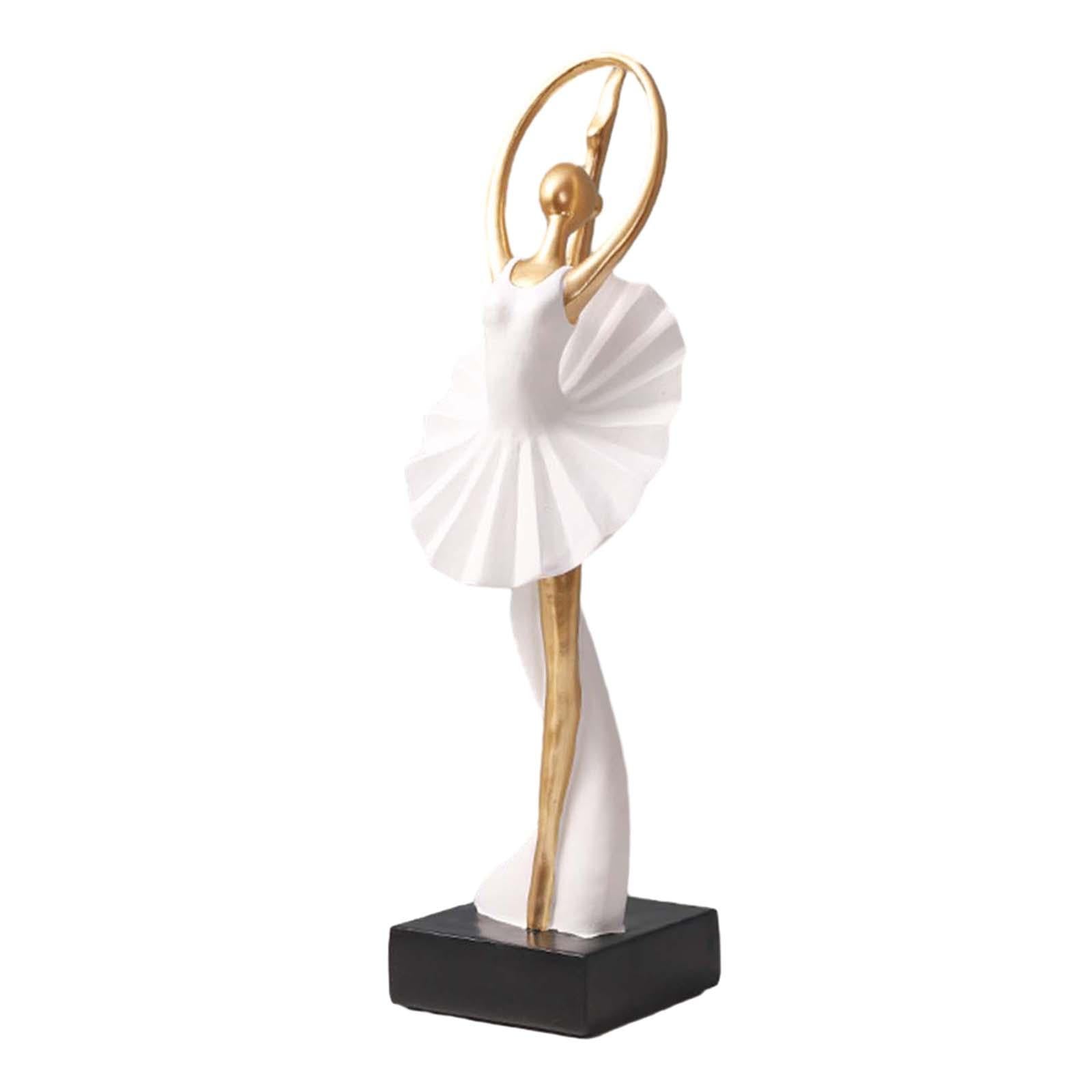 Ballerina Girl Figurine Statue Ornament for Bookshelf Living Room Decoration Style C