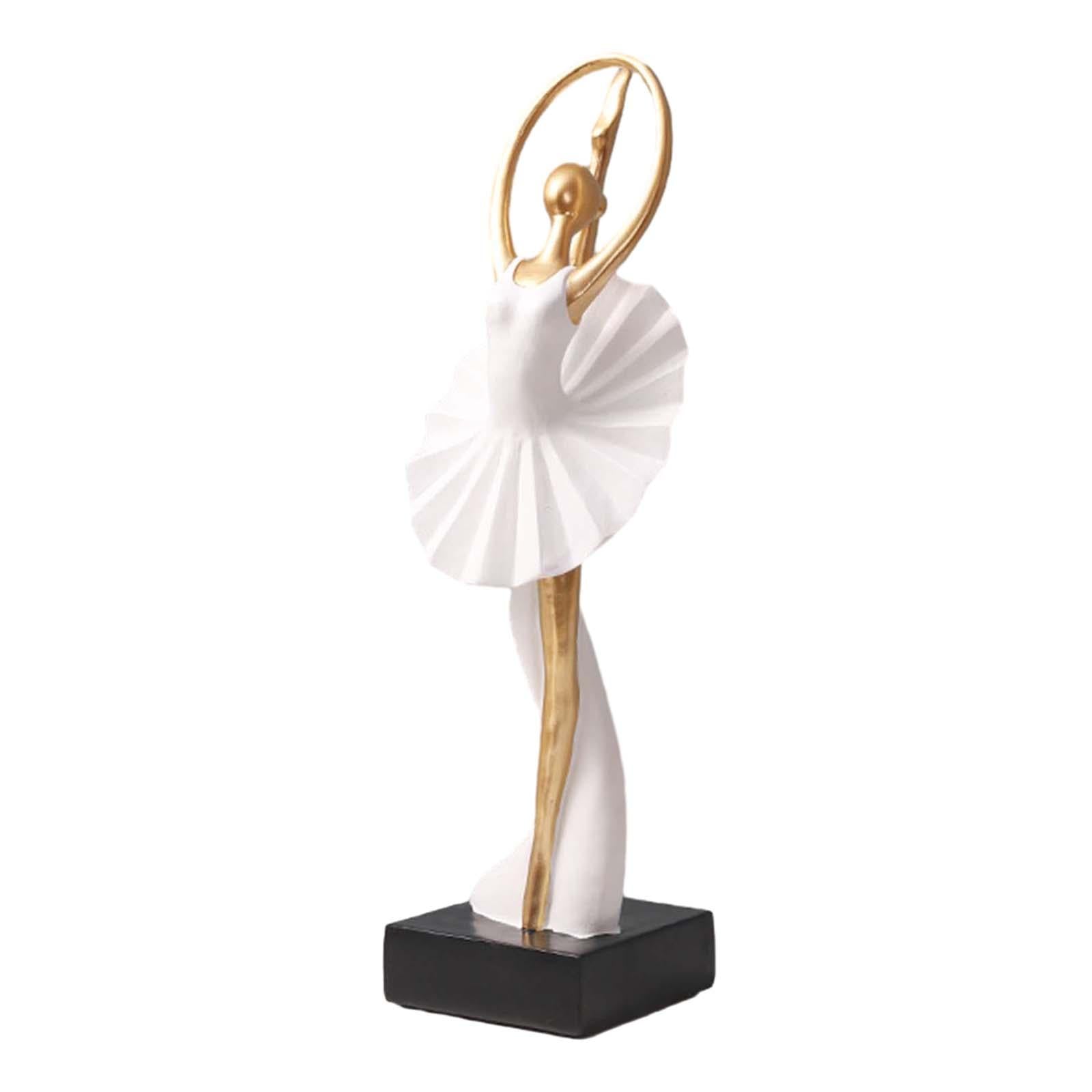 Ballerina Girl Figurine Statue Ornament for Bookshelf Living Room Decoration Style C