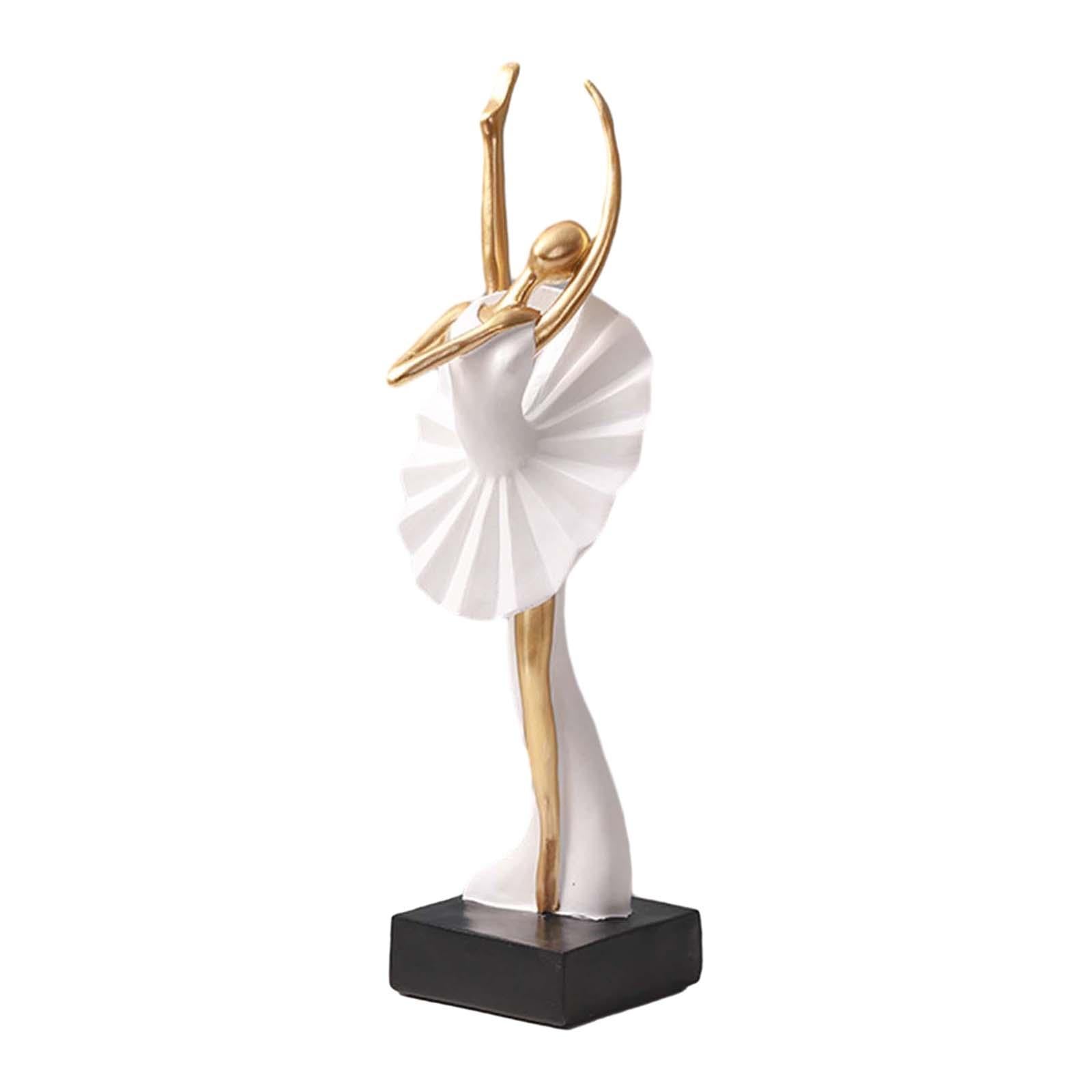 Ballerina Girl Figurine Statue Ornament for Bookshelf Living Room Decoration Style D