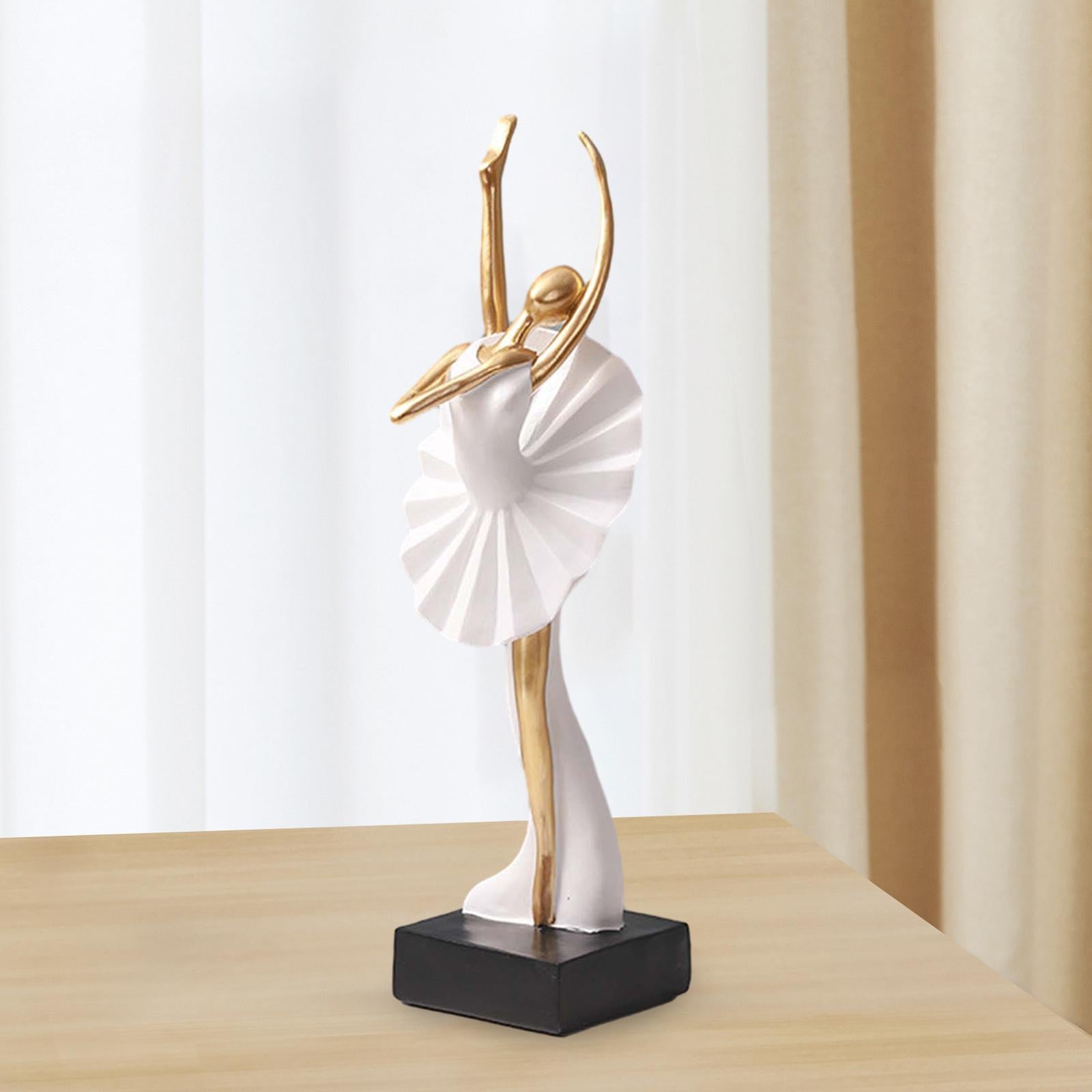Ballerina Girl Figurine Statue Ornament for Bookshelf Living Room Decoration Style D