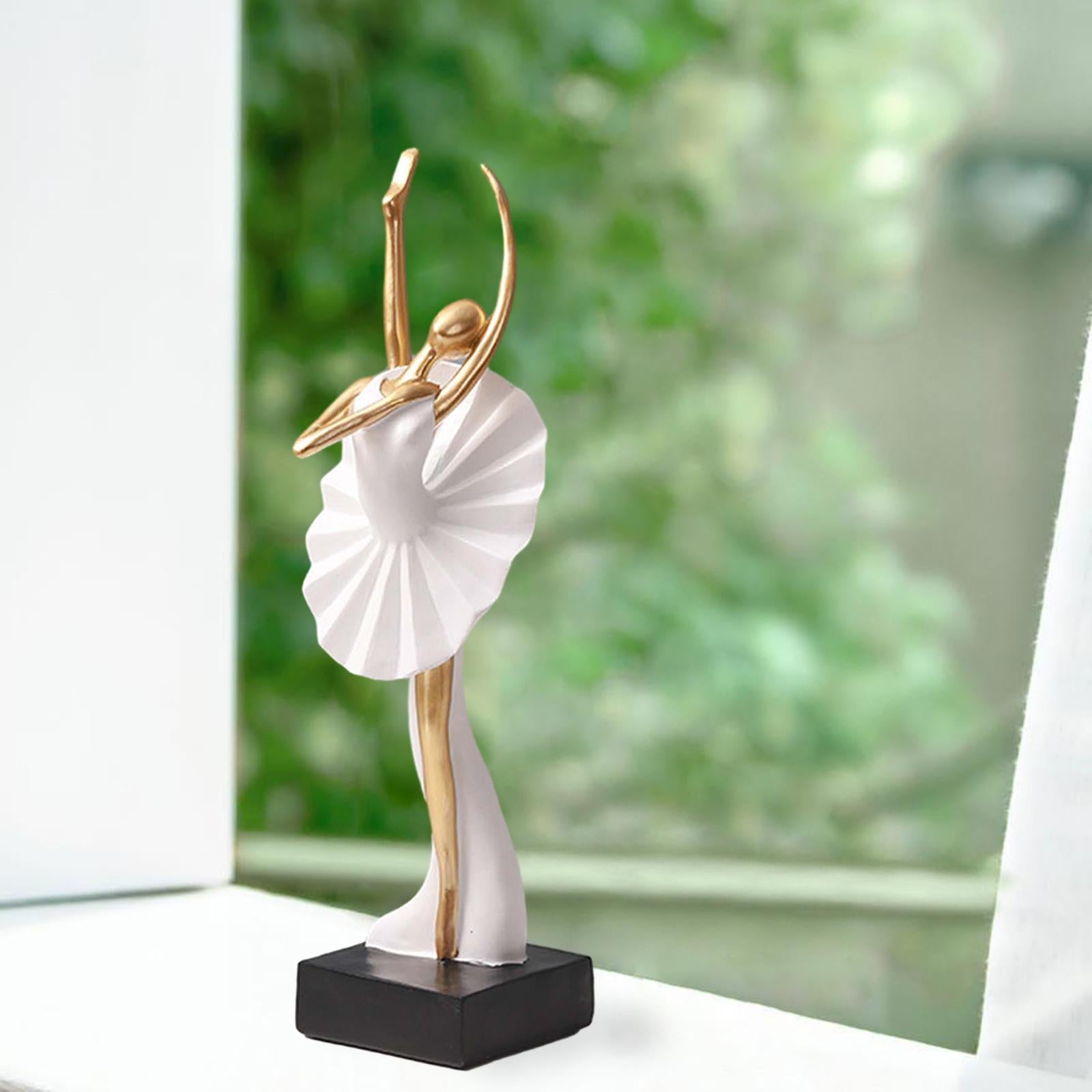 Ballerina Girl Figurine Statue Ornament for Bookshelf Living Room Decoration Style D